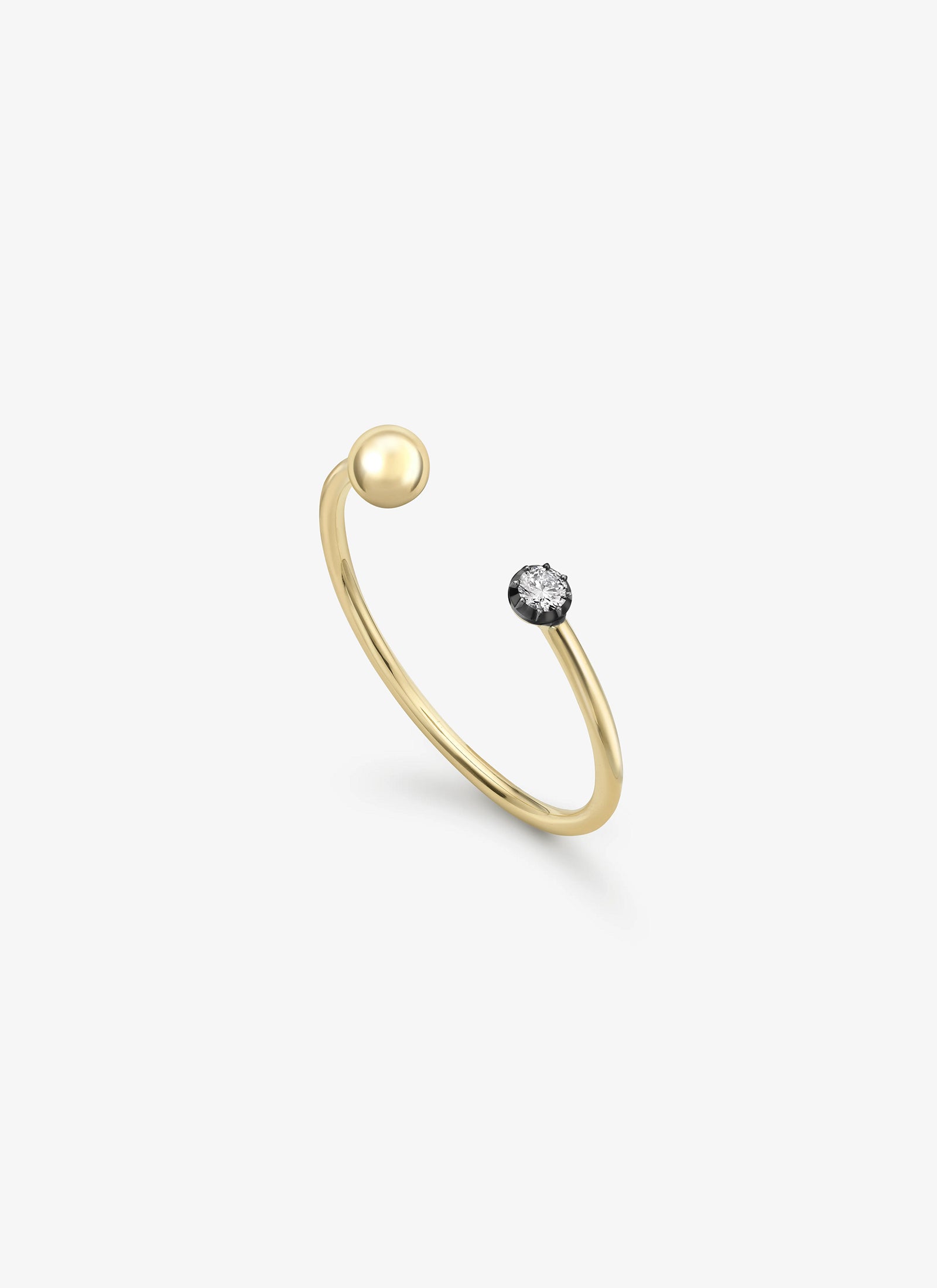 Bangle - Yellow Gold Sphere and 0.90ct Diamond (Orbit)