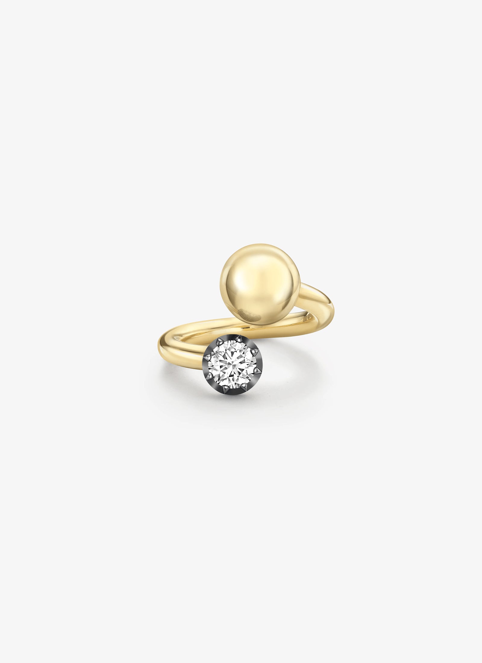 Ring - Yellow Gold Sphere and 0.80ct Diamond (M) (Orbit)