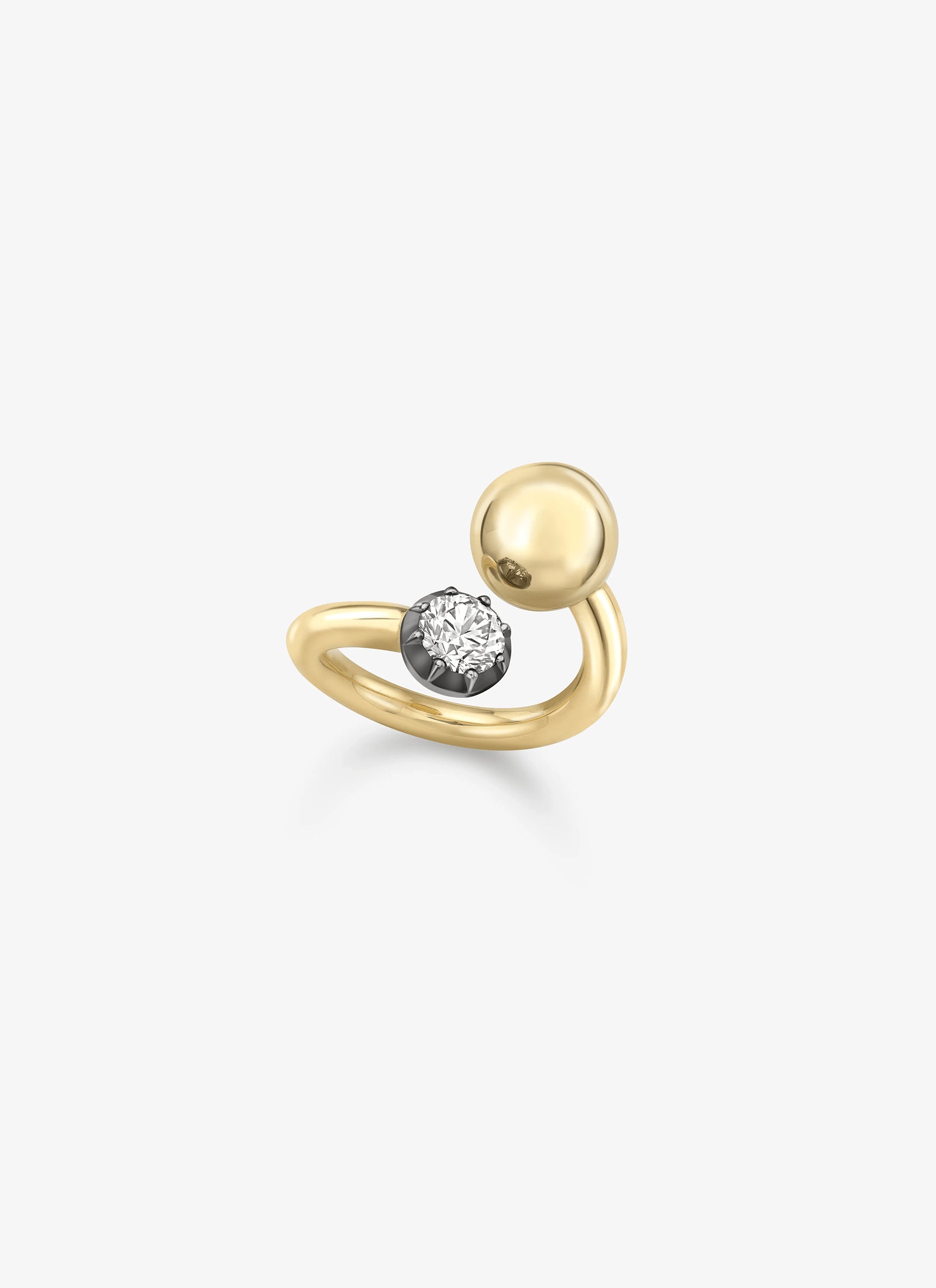 Ring - Yellow Gold Sphere and 0.80ct Diamond (M) (Orbit)