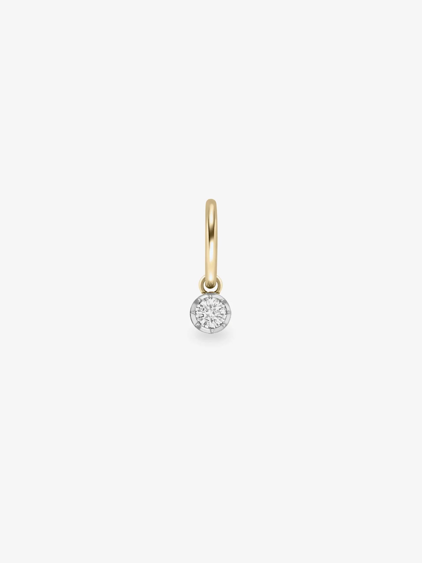 Single - Diamond & White Gold Gypset Hoop Earrings