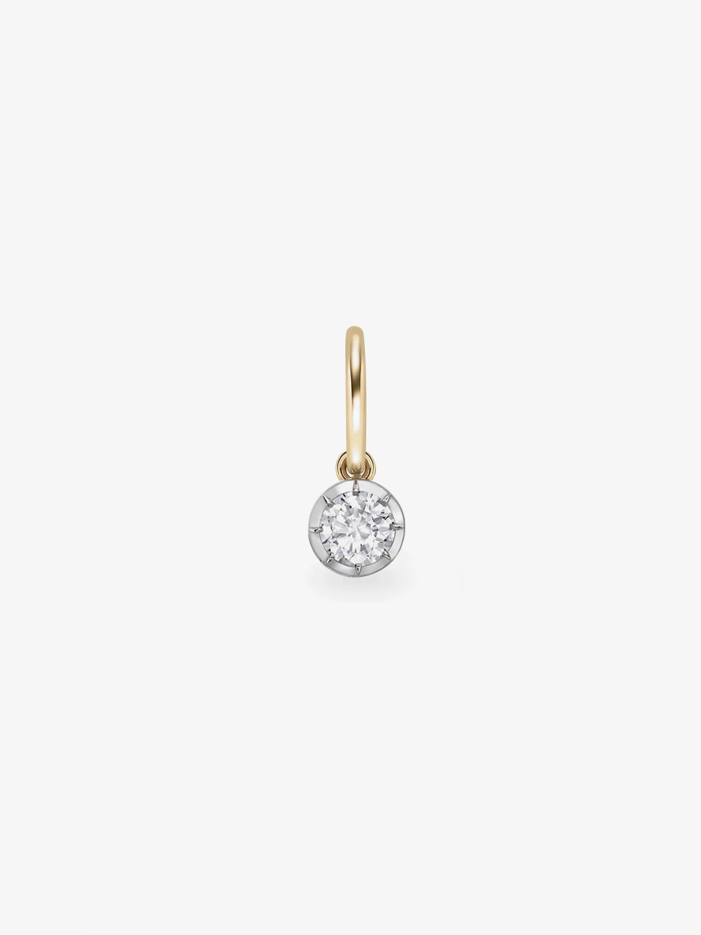 Single - Diamond & White Gold Gypset Hoop Earrings