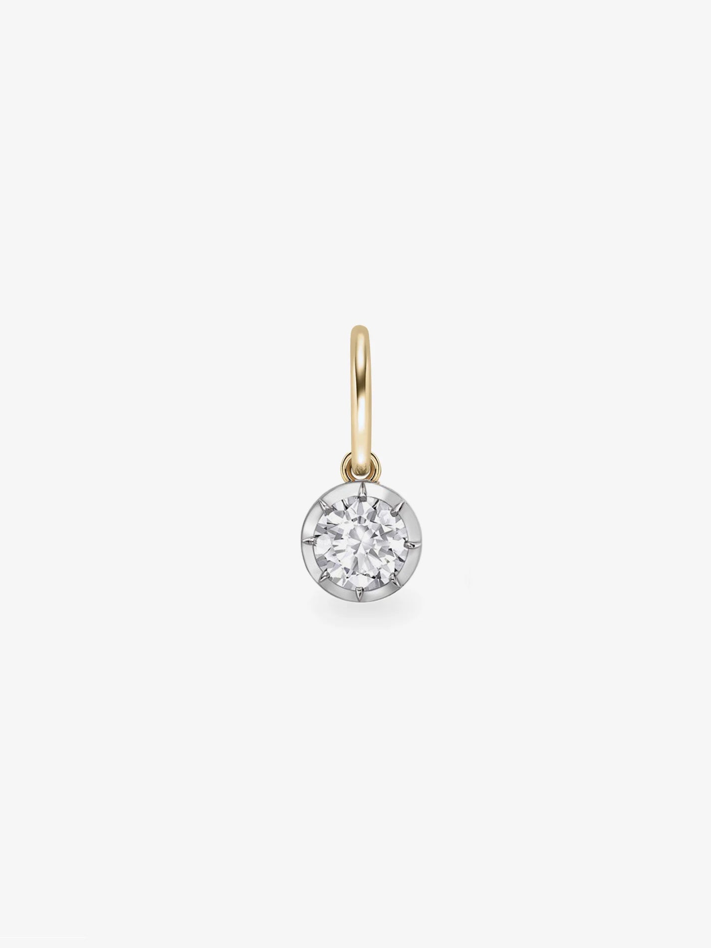 Single - Diamond & White Gold Gypset Hoop Earrings