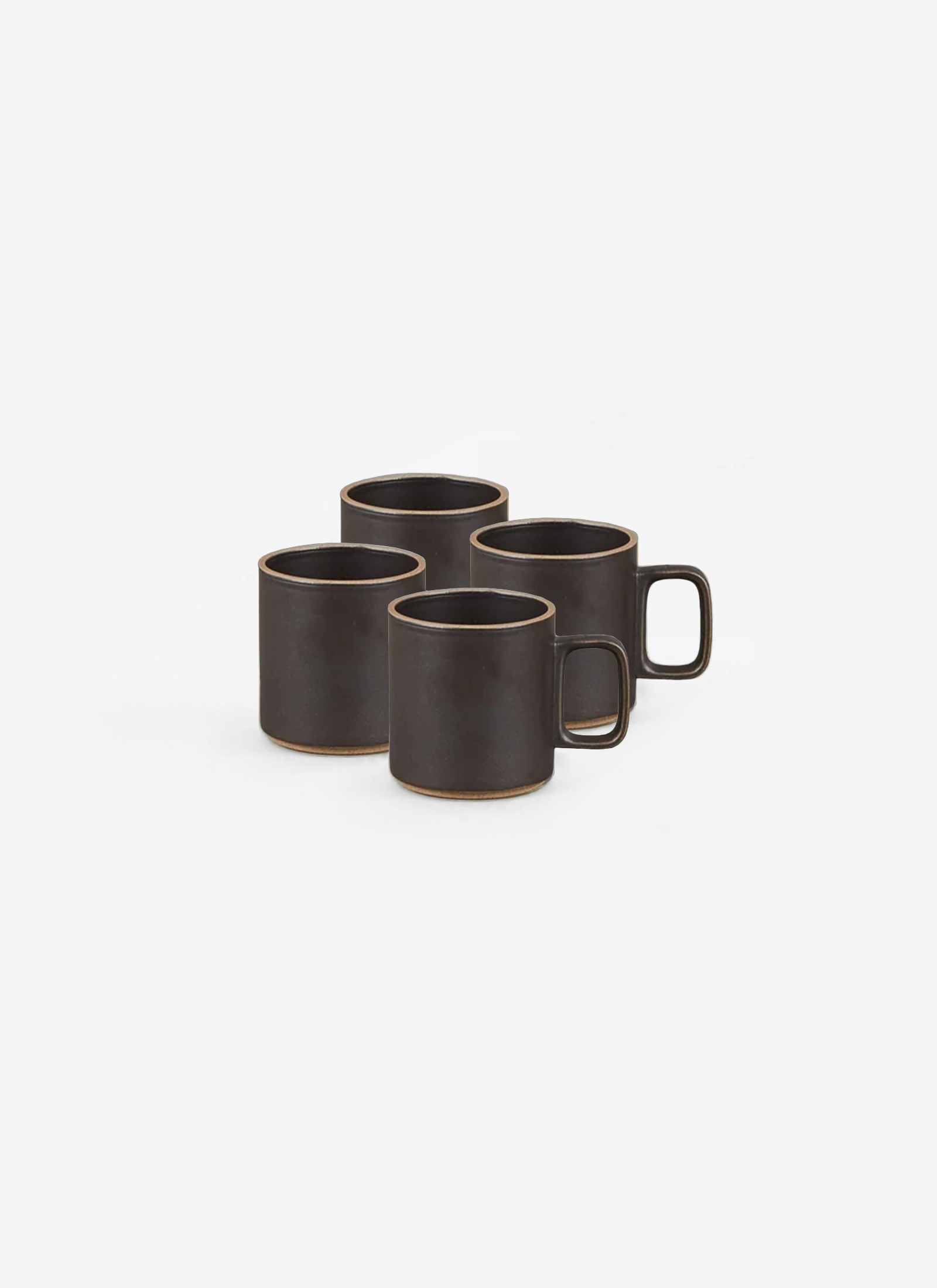 Large Black Mugs - set of 4