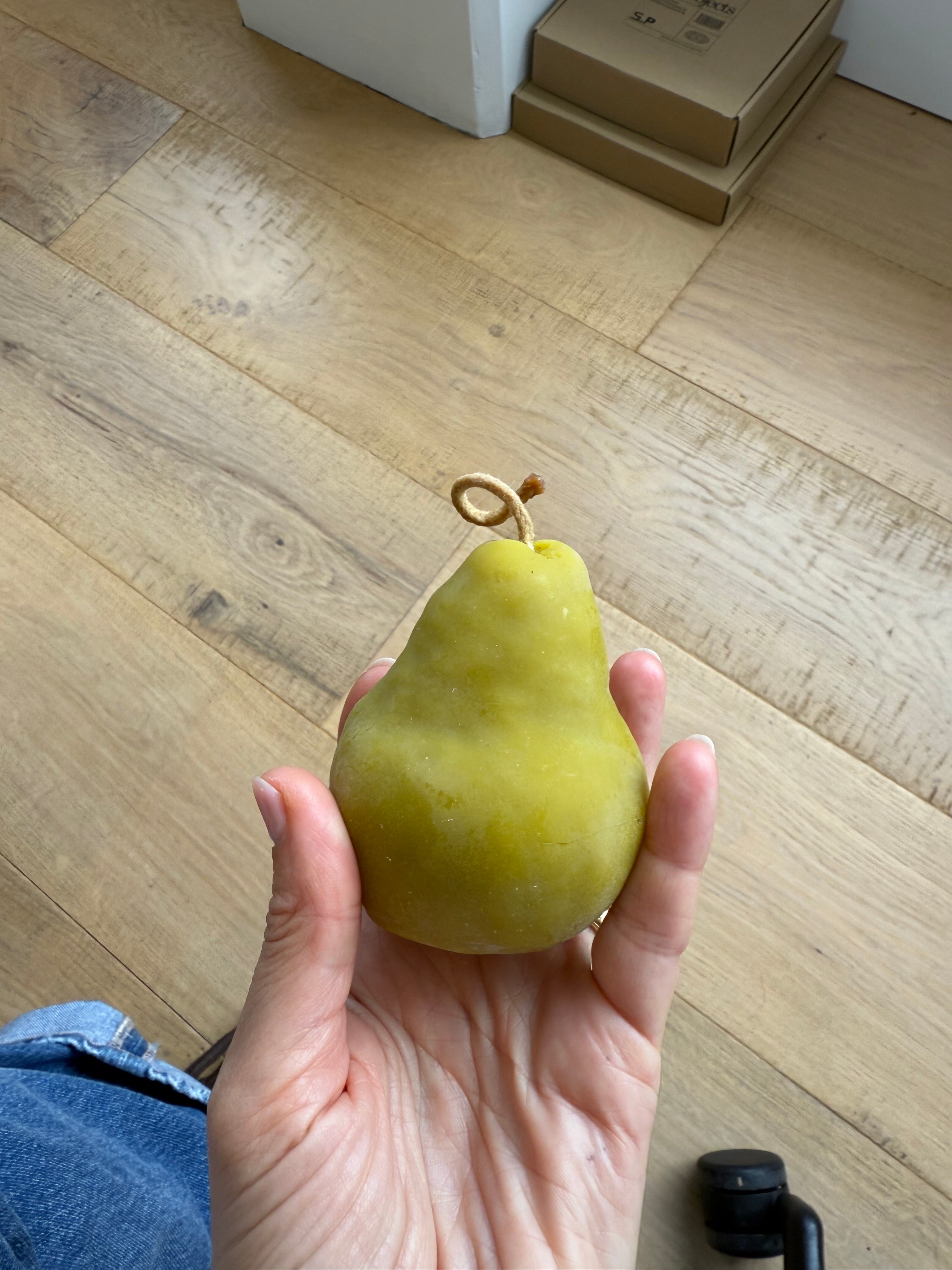 Handpoured Beeswax Candle - Green Pear