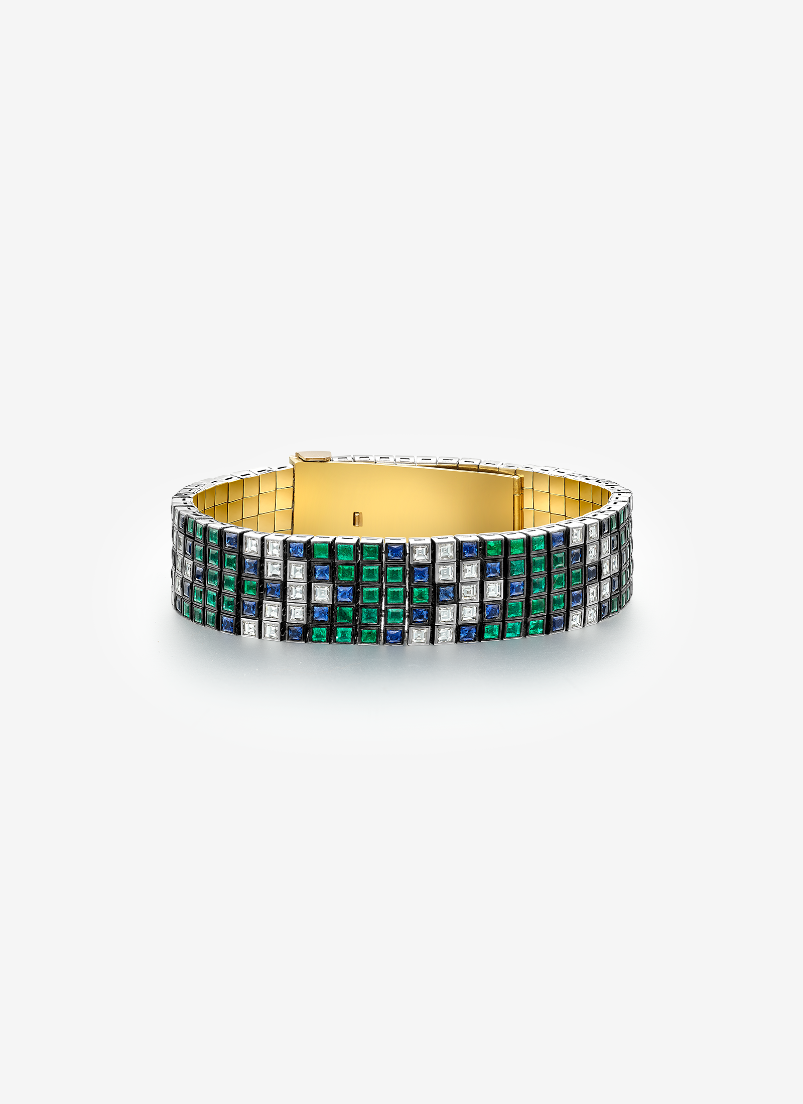 Tapestry Emerald, Diamond & Sapphire Chevron Bracelet