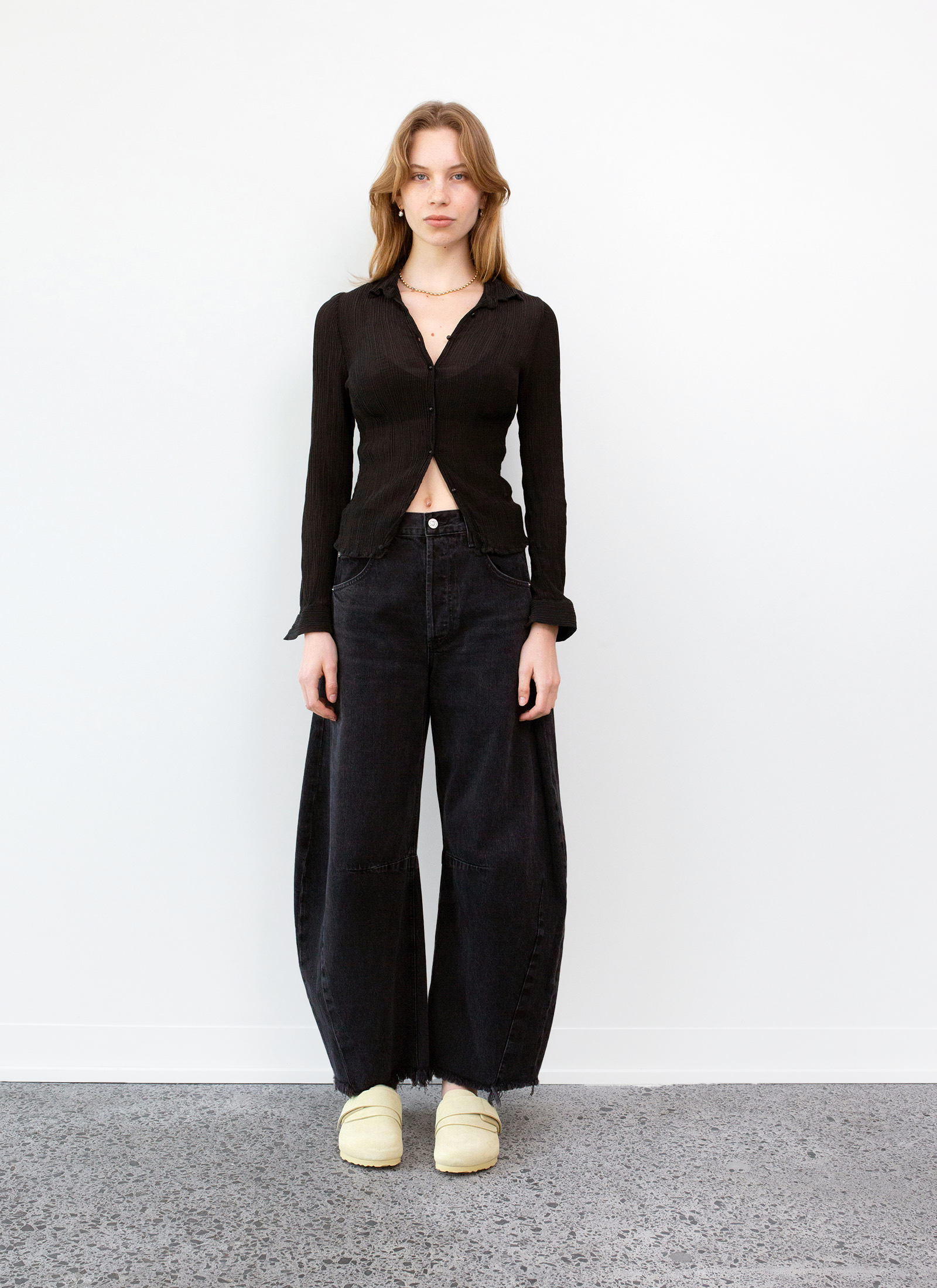 Joni Shirt - Black Crinkle