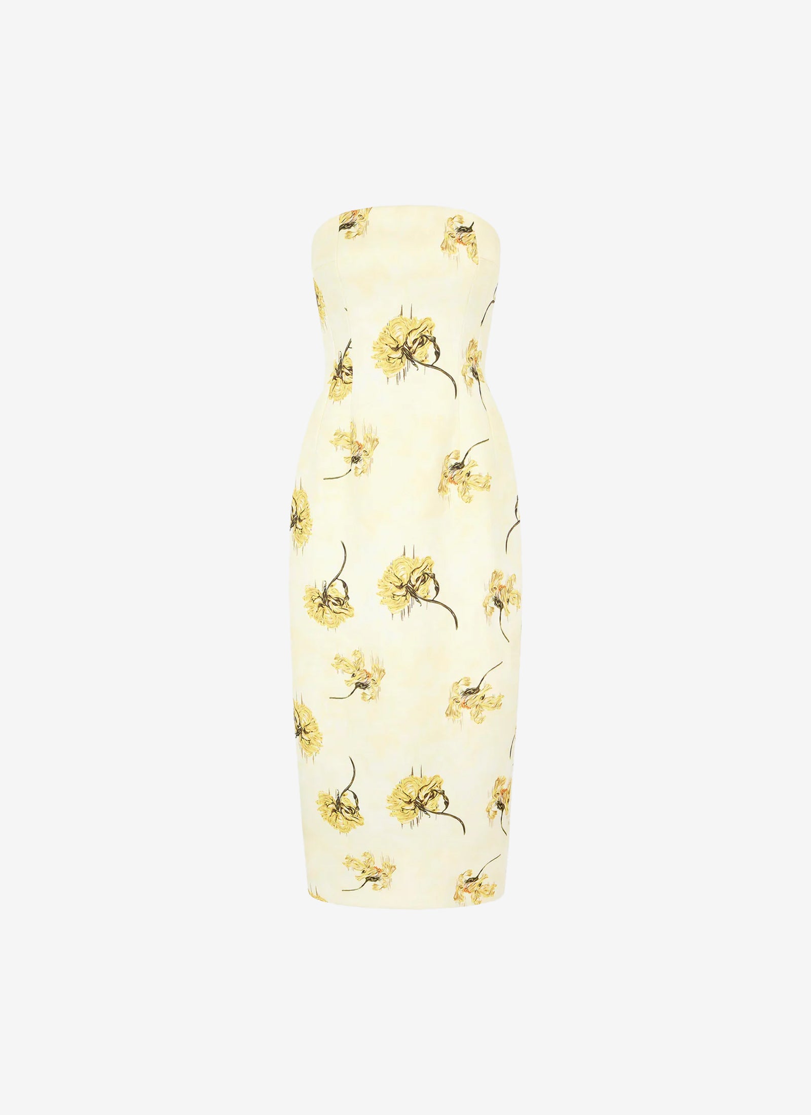 Leila Dress - Yellow Floral Taffeta