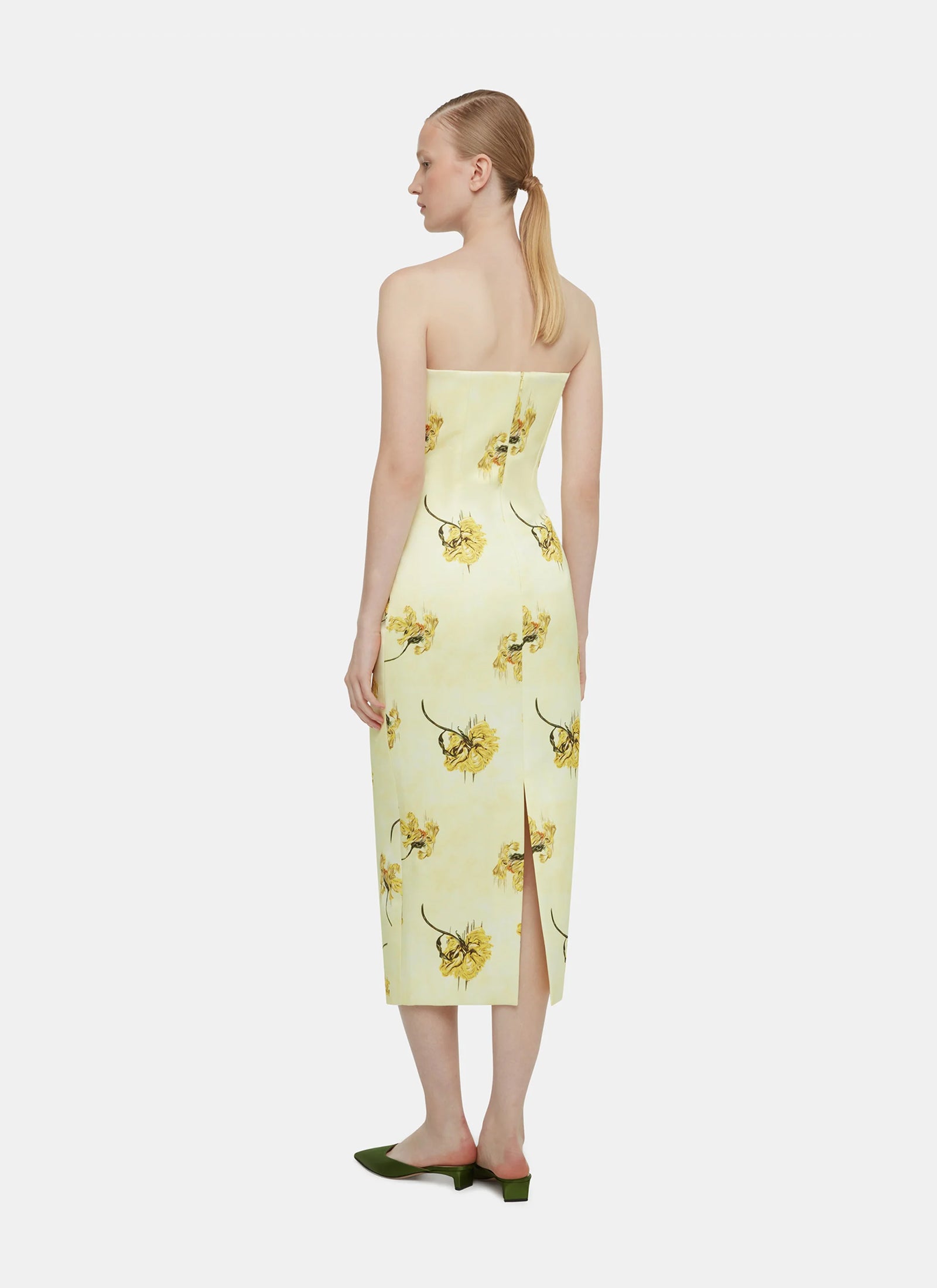 Leila Dress - Yellow Floral Taffeta