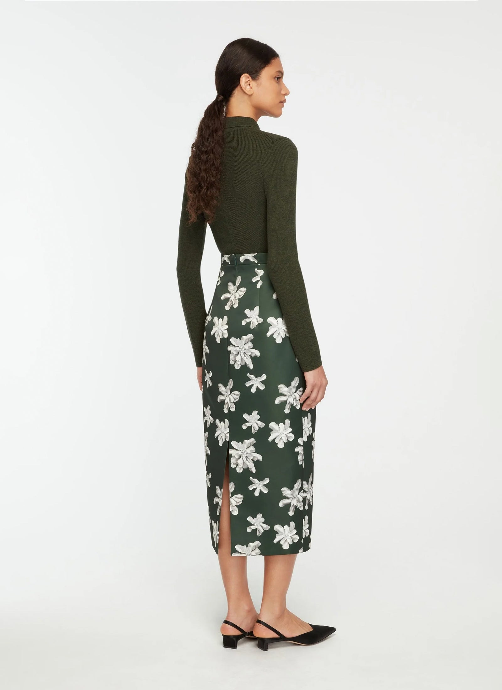 Lorelei Skirt - Green & Ivory Floral