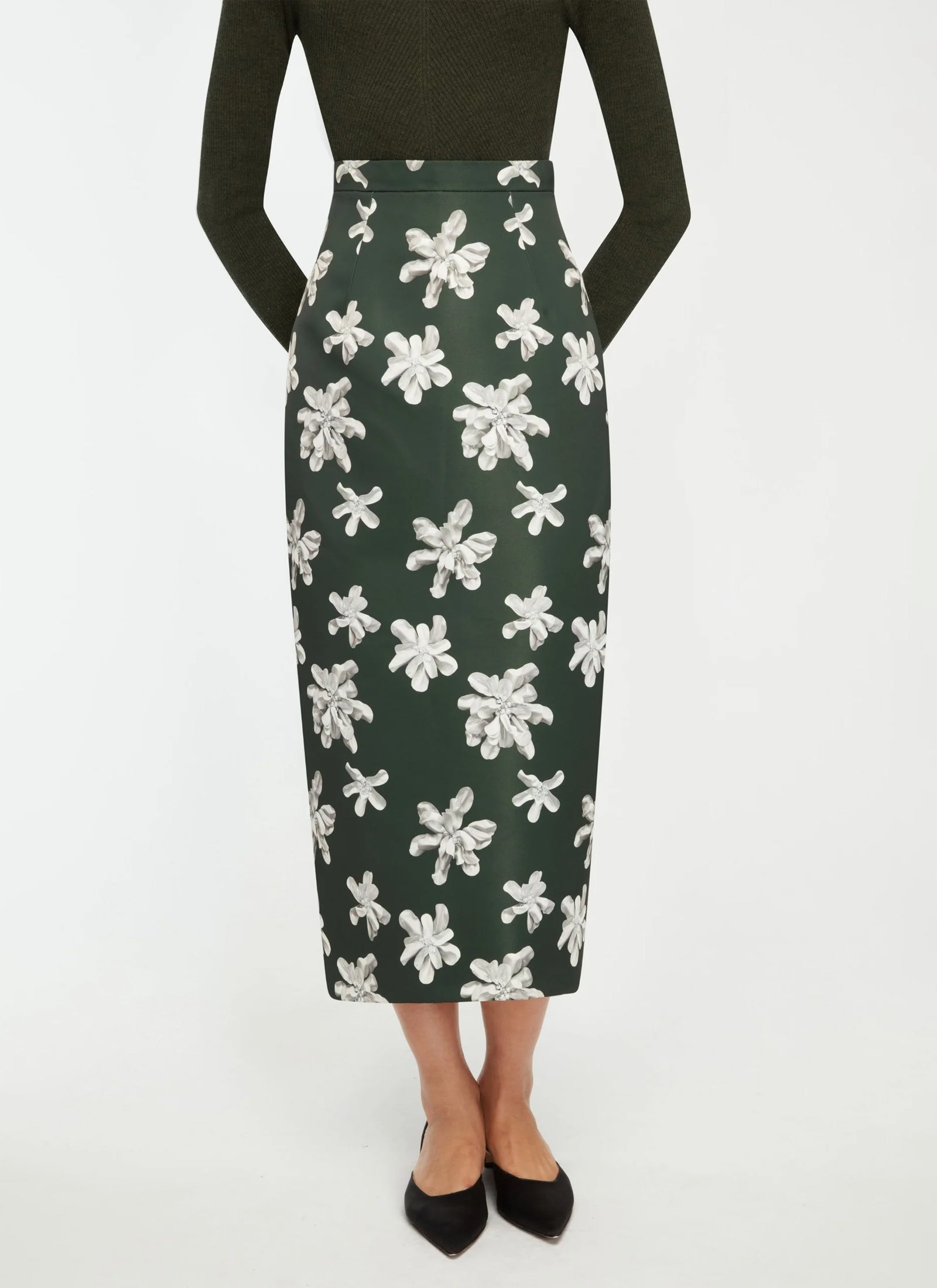 Lorelei Skirt - Green & Ivory Floral