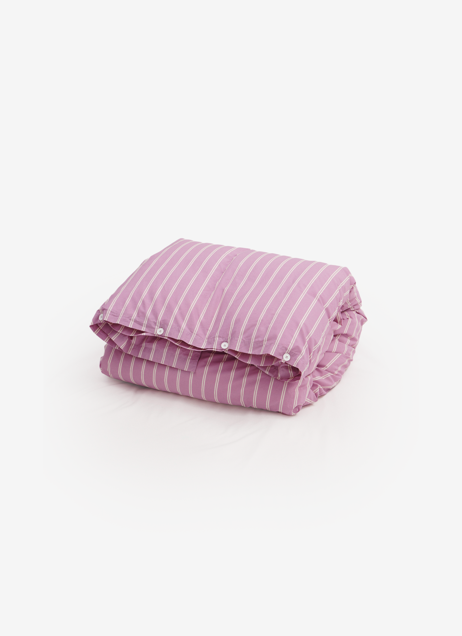 Duvet Cover in Mallow Pink Stripes