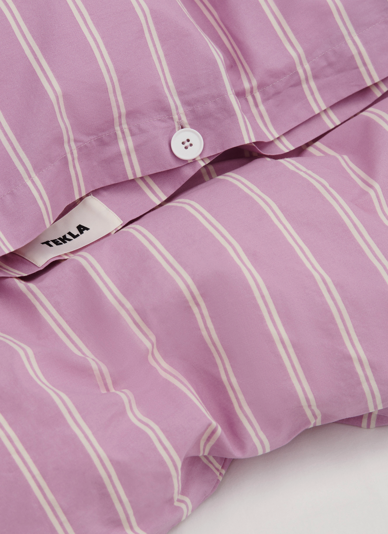 Duvet Cover in Mallow Pink Stripes