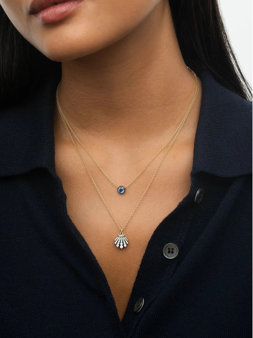 Necklace Fine - Beaches Mini Shell Diamond Necklace