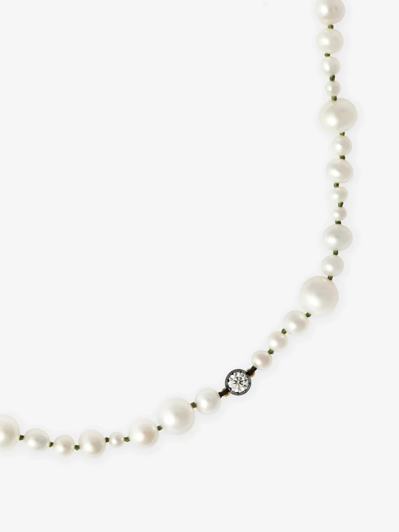 Necklace - Pearl 16" with 0.40ct Diamond (Beaches)