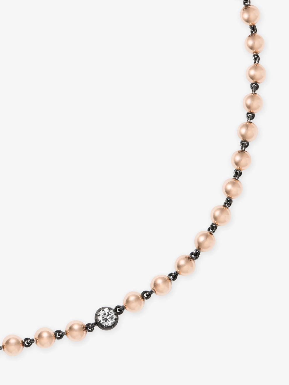 Ball n Chain - 18" Rose Gold Necklace with 0.25ct Diamond