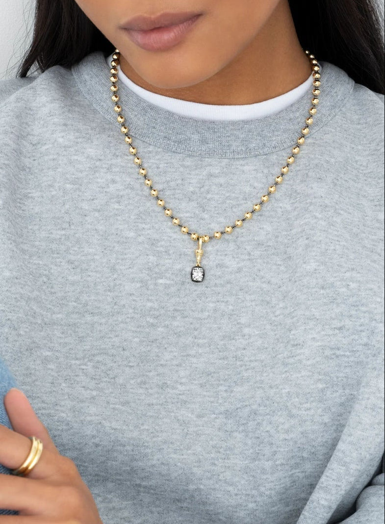 Ball n Chain - 18" Yellow Gold Necklace