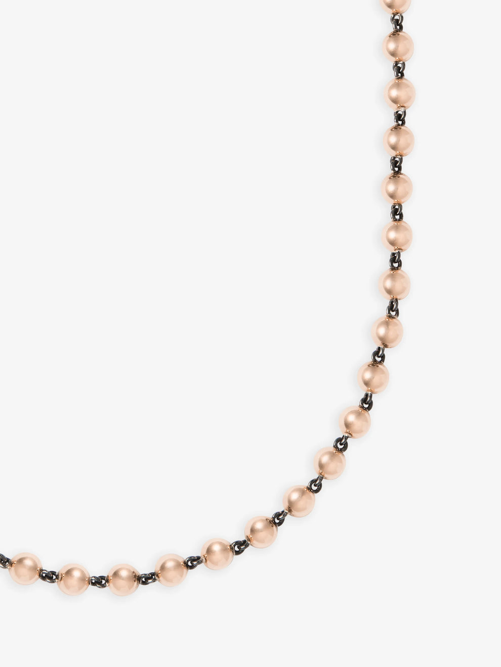 Ball n Chain - 21" Rose Gold Necklace