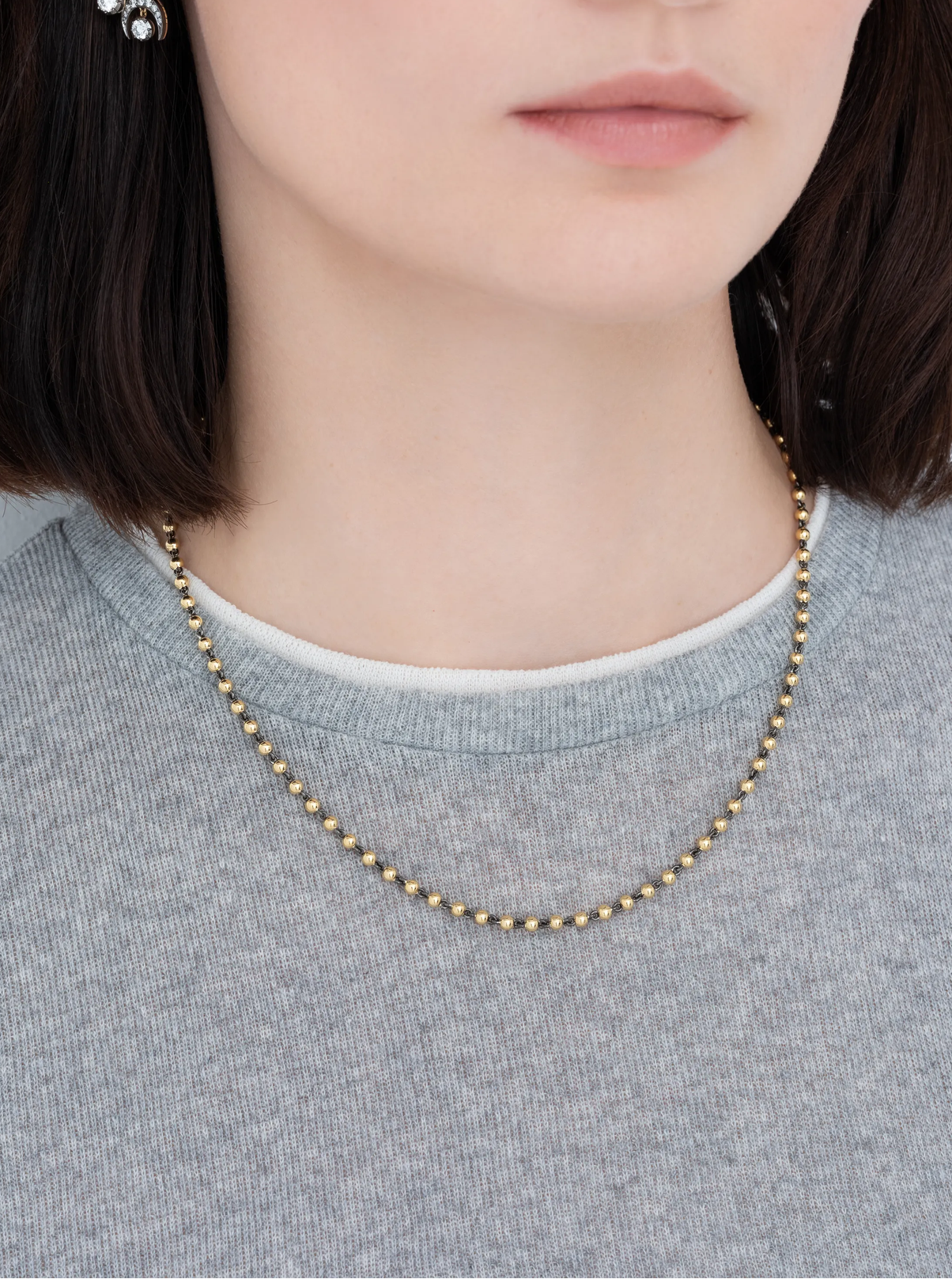 Micro Ball n Chain - 18" Yellow Gold Necklace