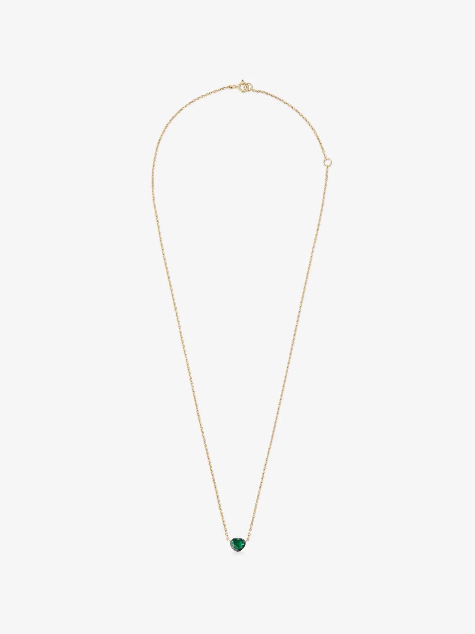 Necklace Fine - Cut-Down Emerald Heart 0.50ct
