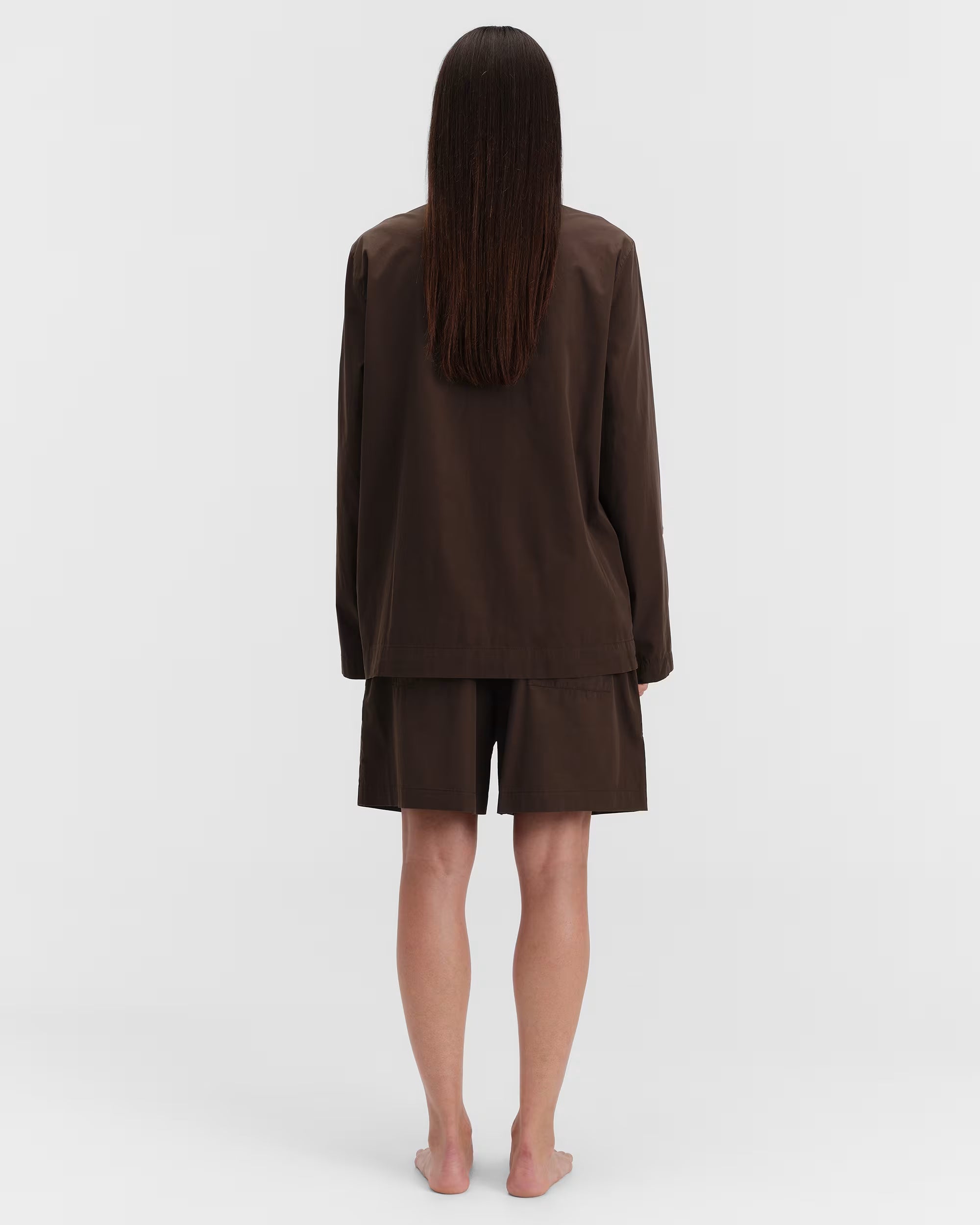 Poplin Sleep Shorts - Coffee