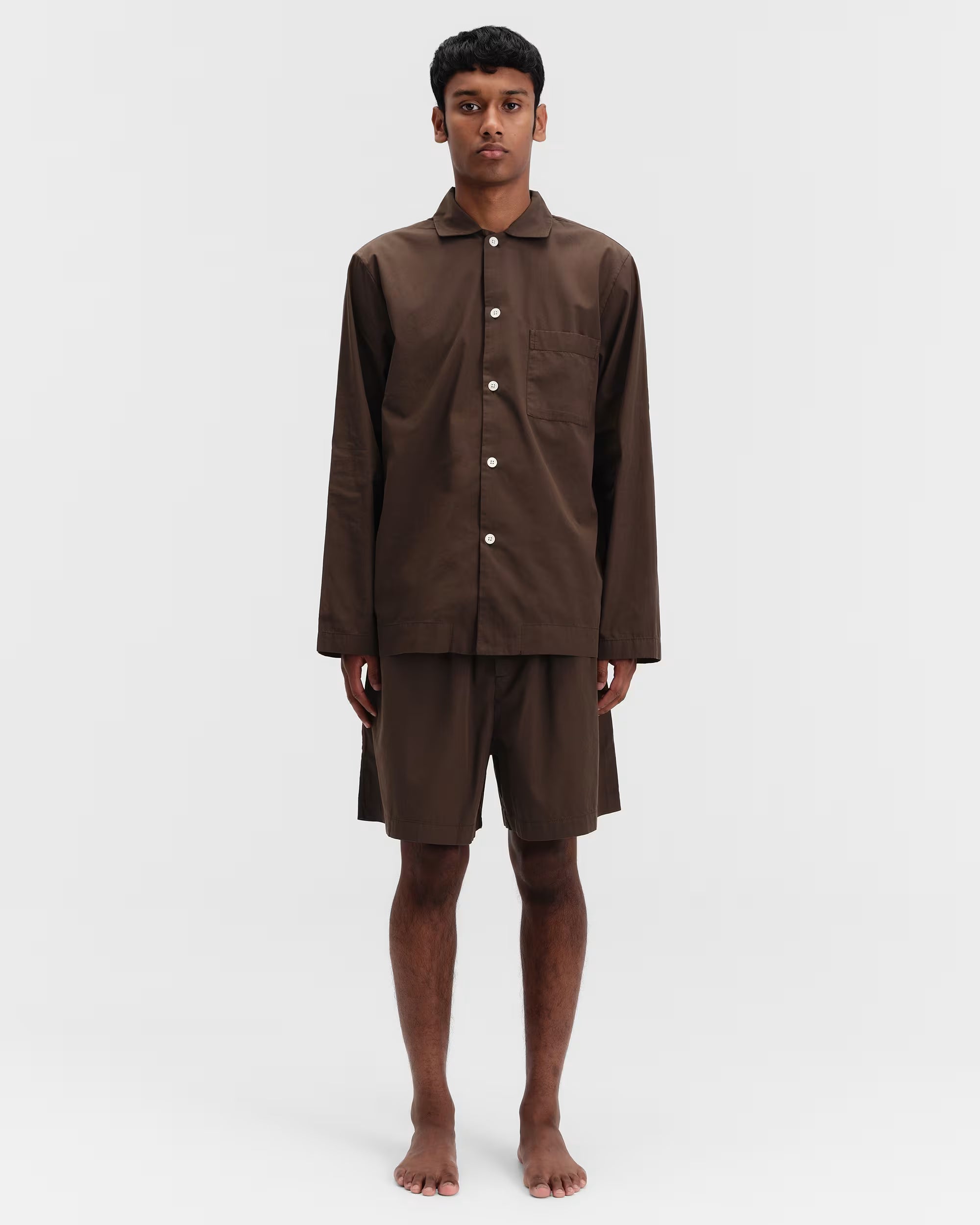 Poplin Sleep Shorts - Coffee