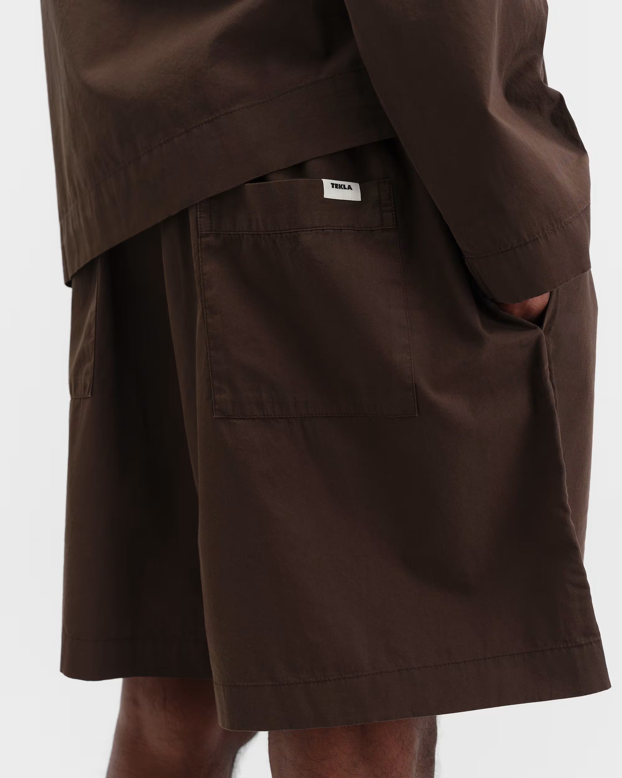 Poplin Sleep Shorts - Coffee