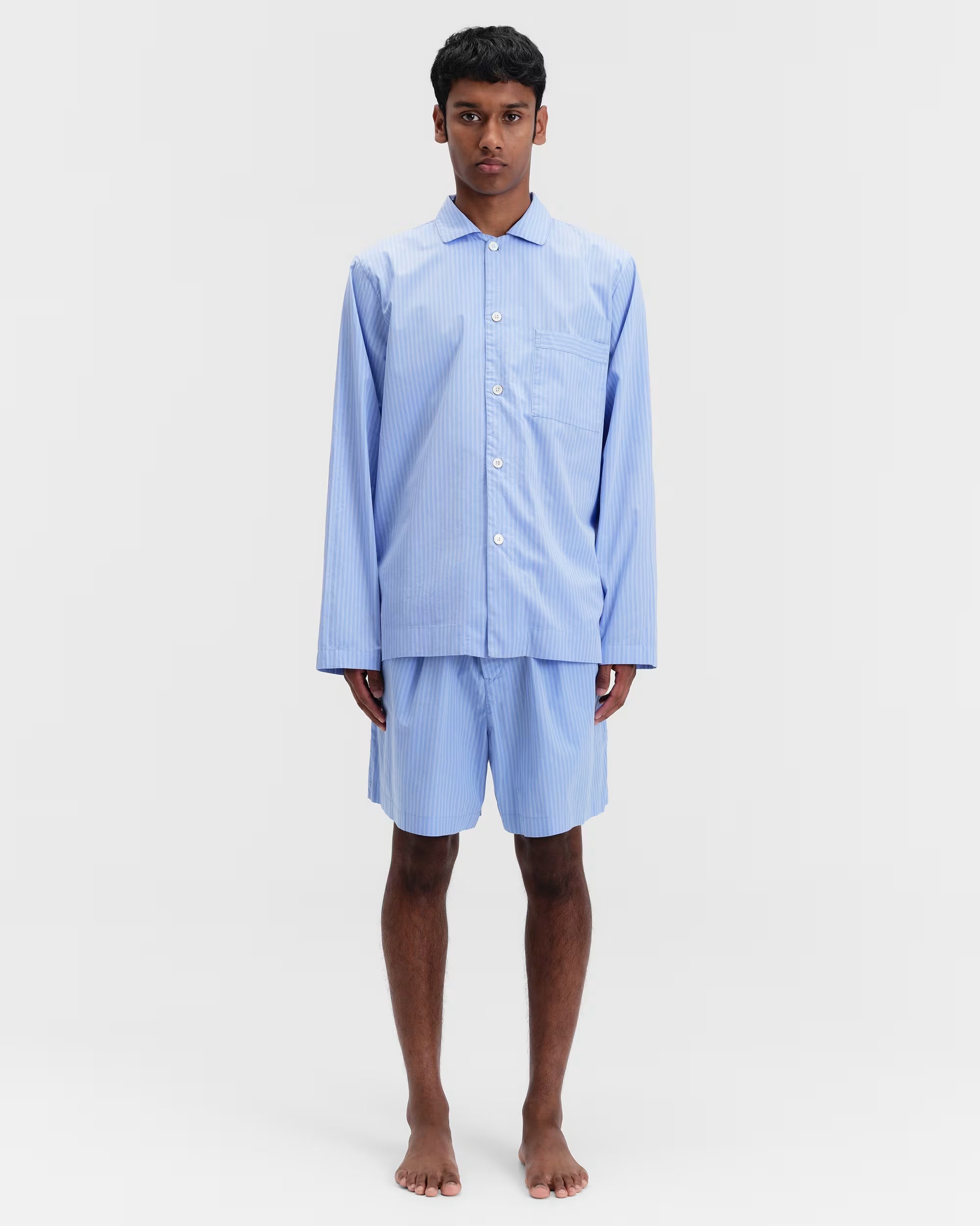 Poplin Sleep Shorts - Pin Stripes