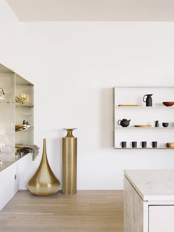 Tall Beat Vessel - Polished Brass