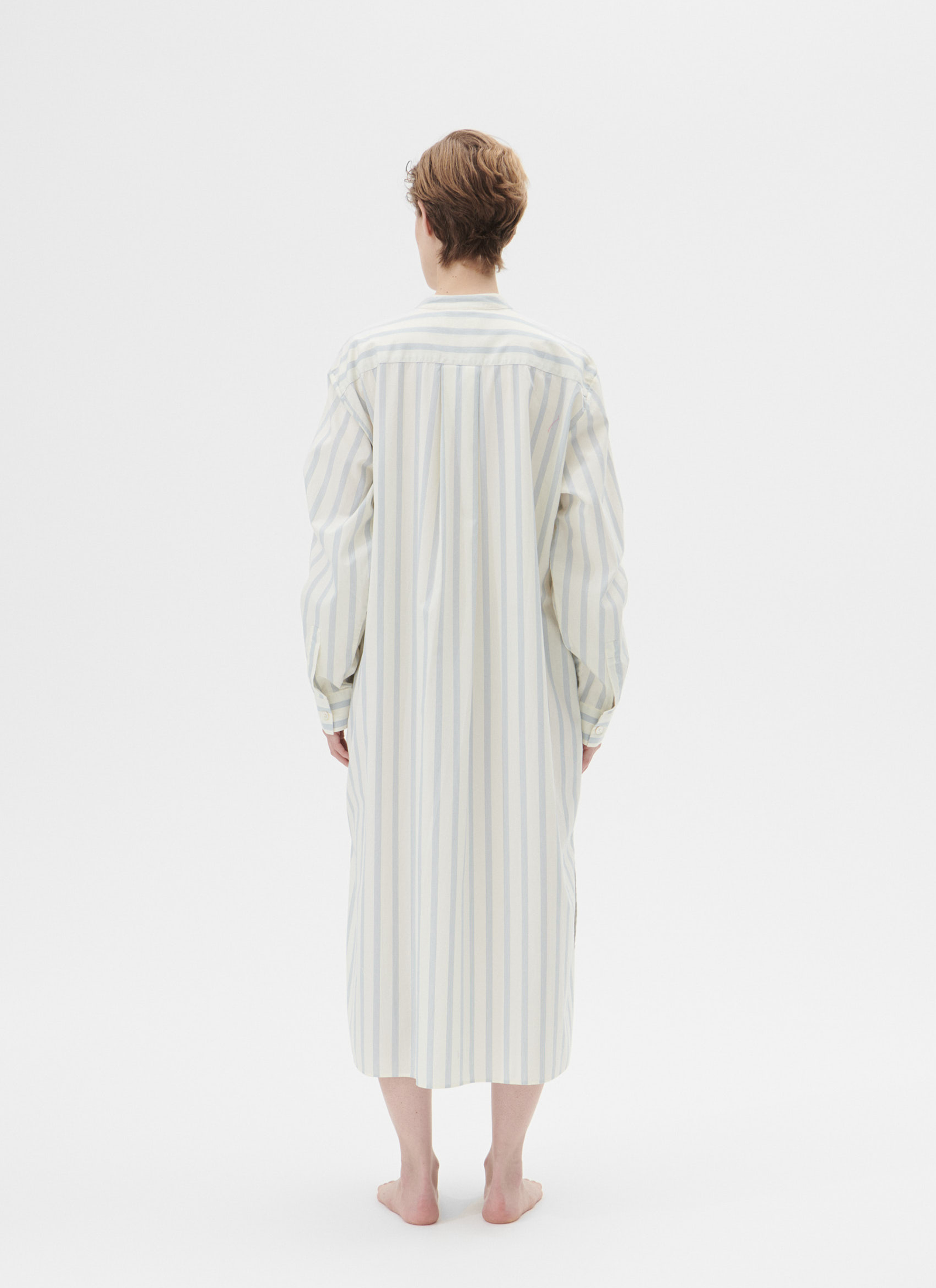 Poplin Night Shirt / Kaftan - Needle Stripes