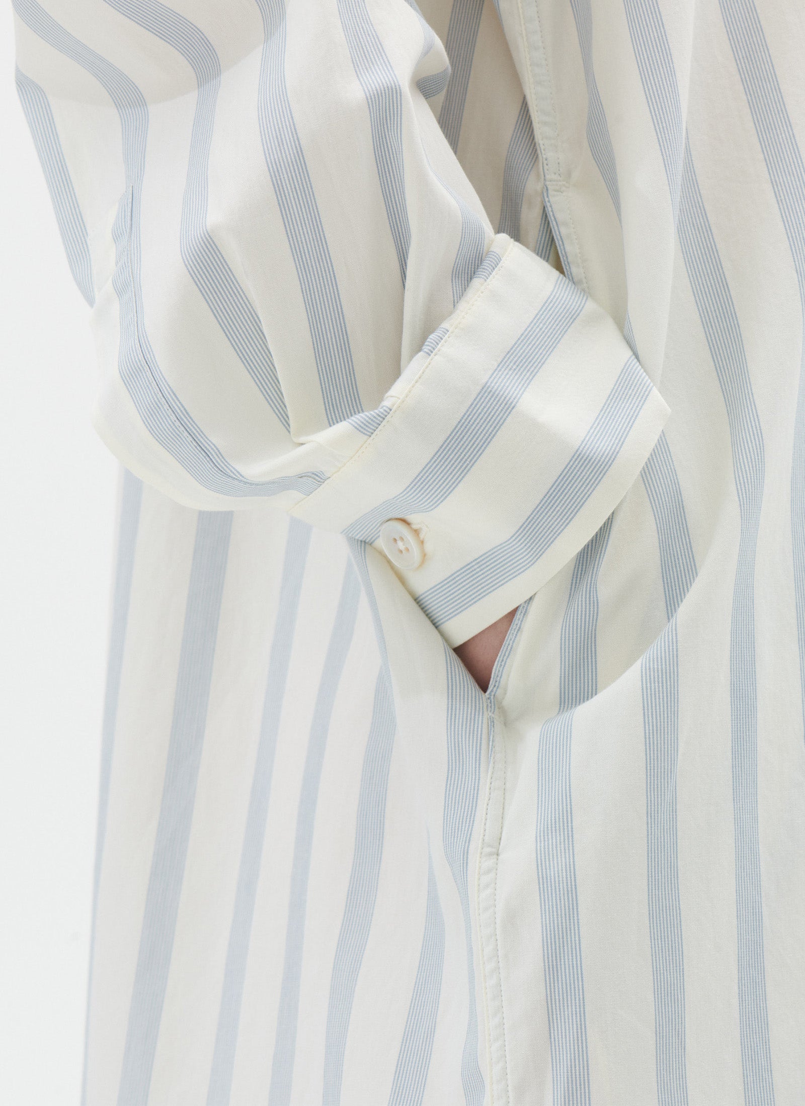 Poplin Night Shirt / Kaftan - Needle Stripes