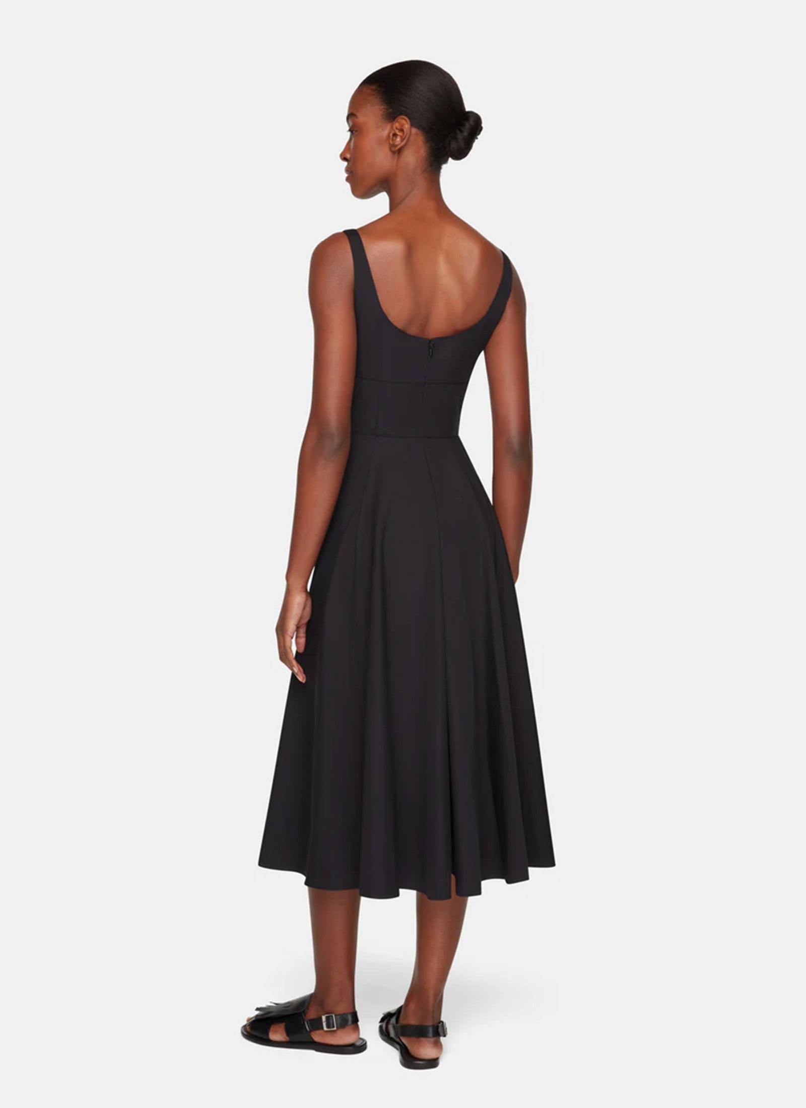 Nikush Dress - Black Cotton Poplin