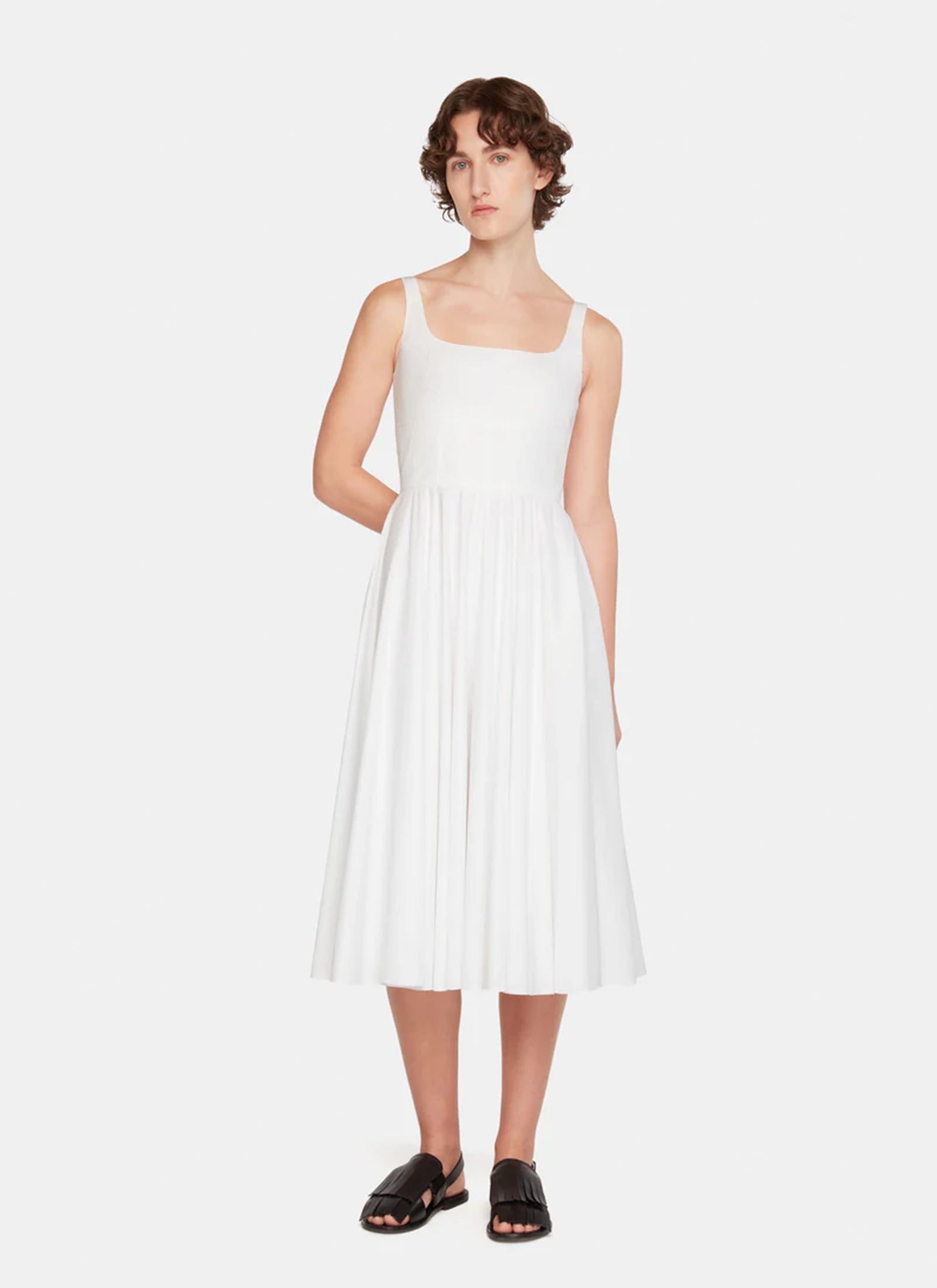 Nikush Dress - White Cotton Poplin