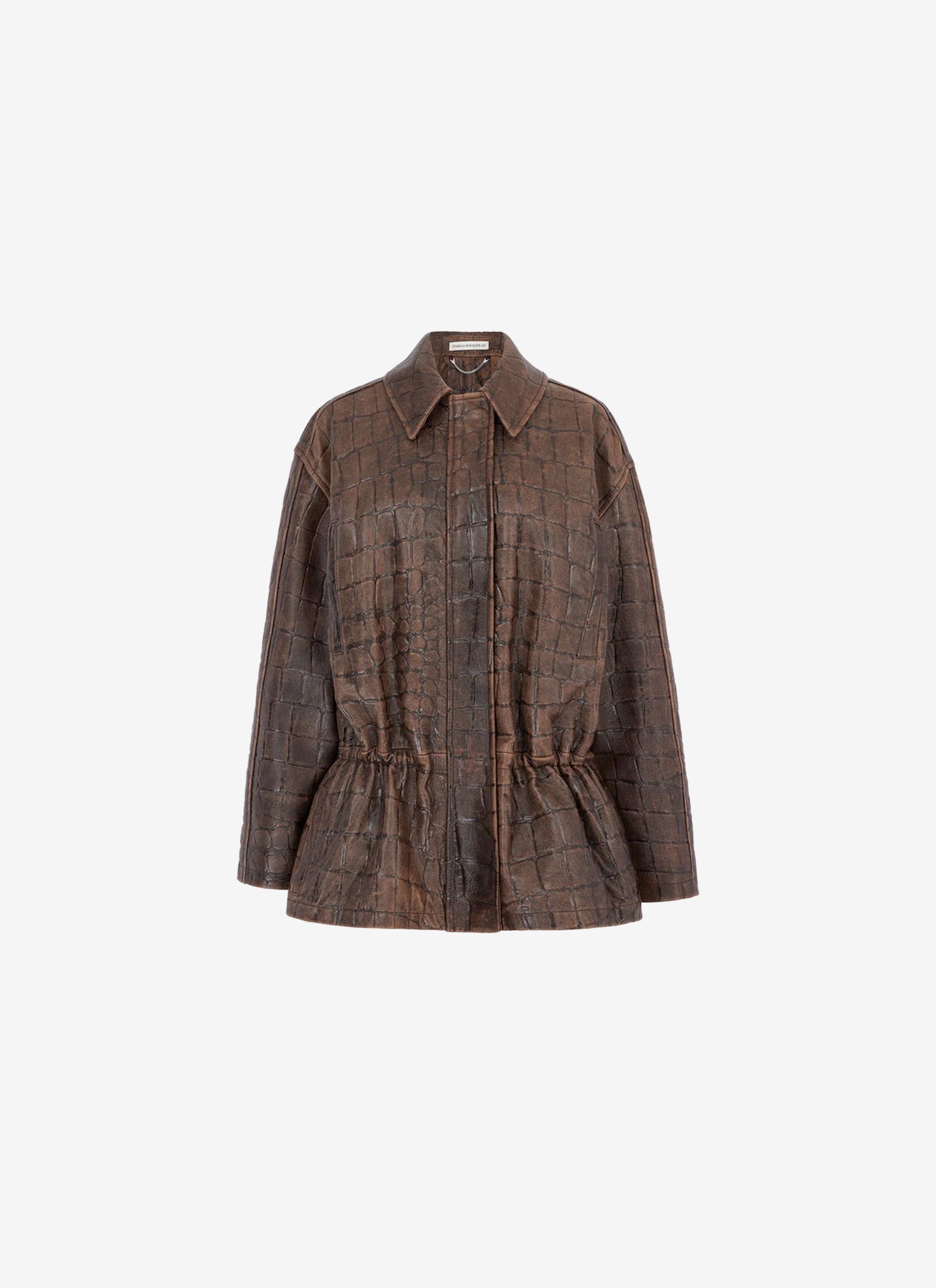 Norcut Leather Jacket in Embossed Croc