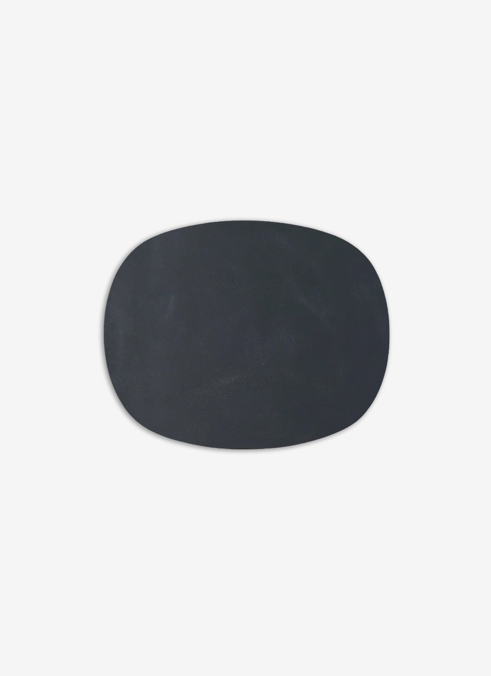 Oval Leather Placemat - Black