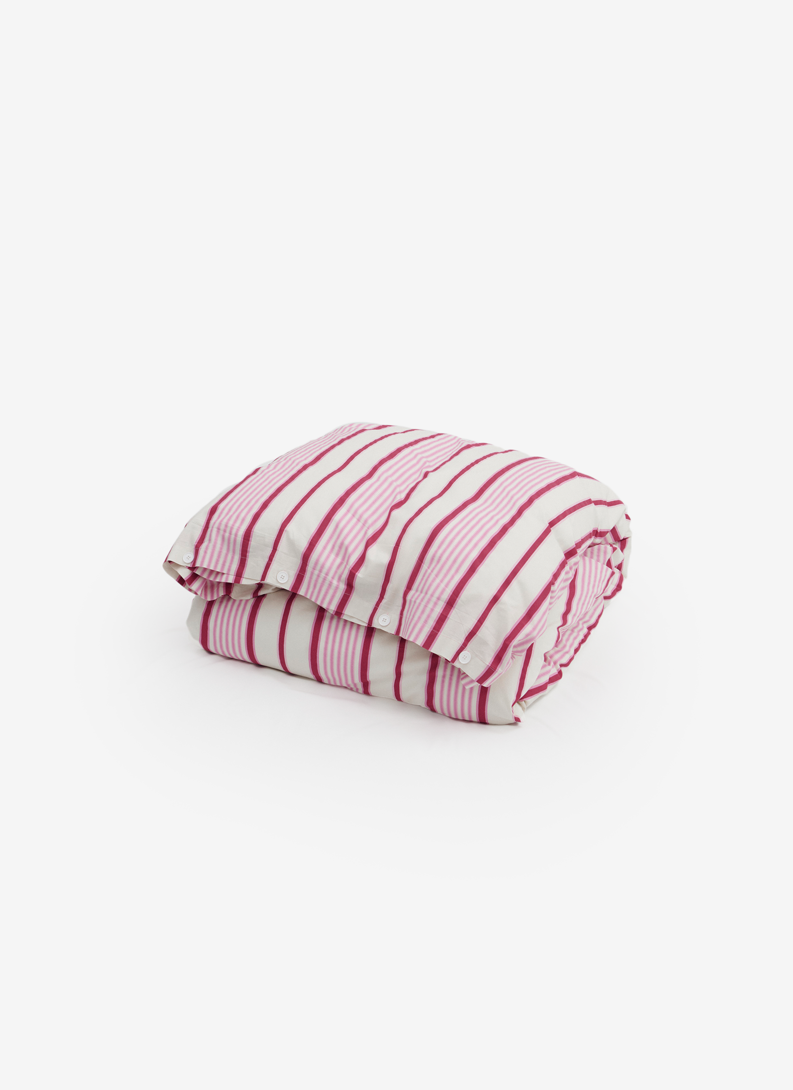 Duvet Cover in Pink Mattress Stripes