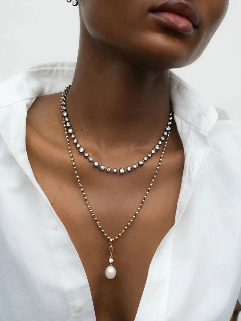 Micro Ball n Chain - 21" Rose Gold Necklace