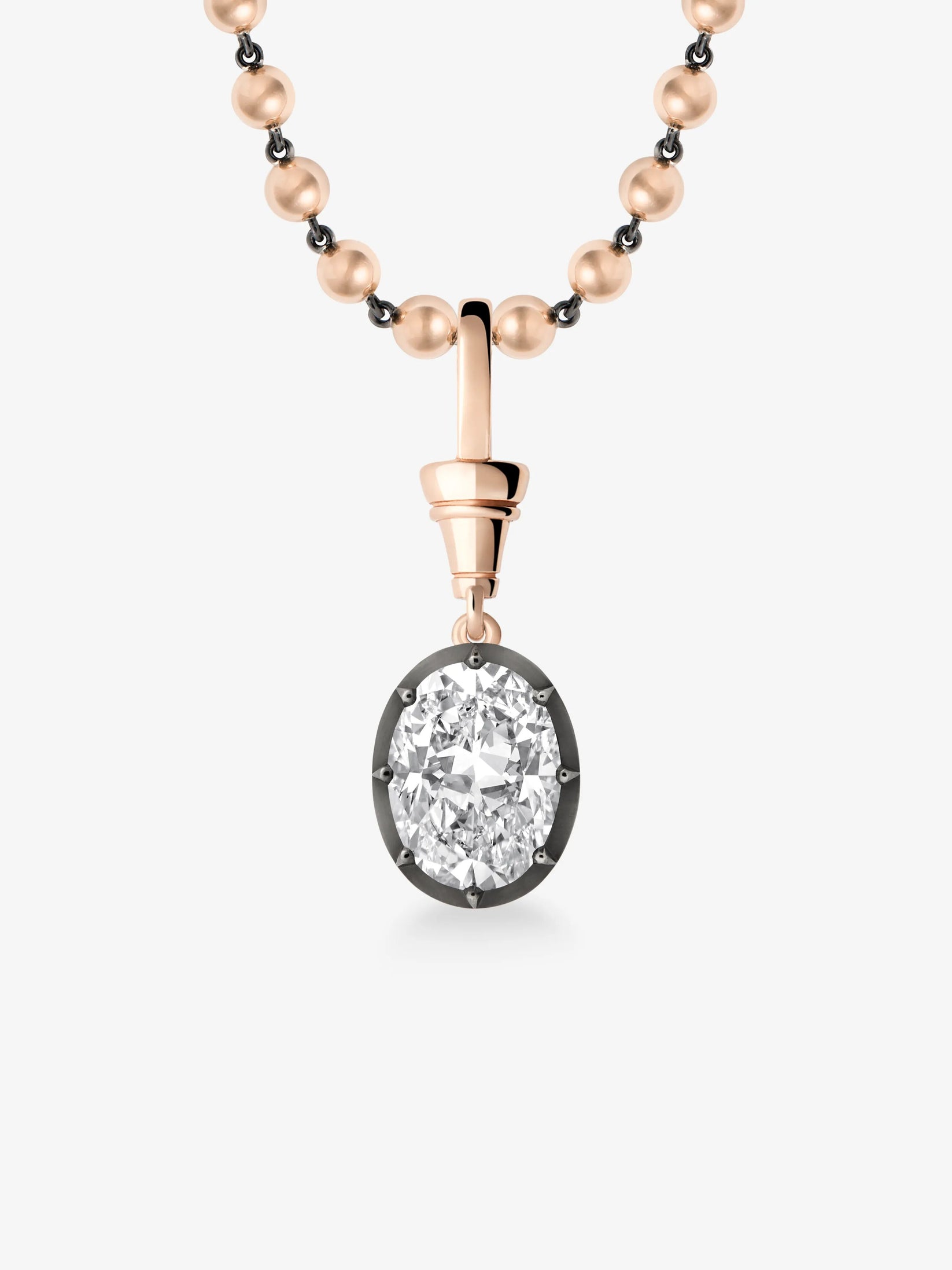 Ball n Chain 5.03ct Oval Diamond Pendant