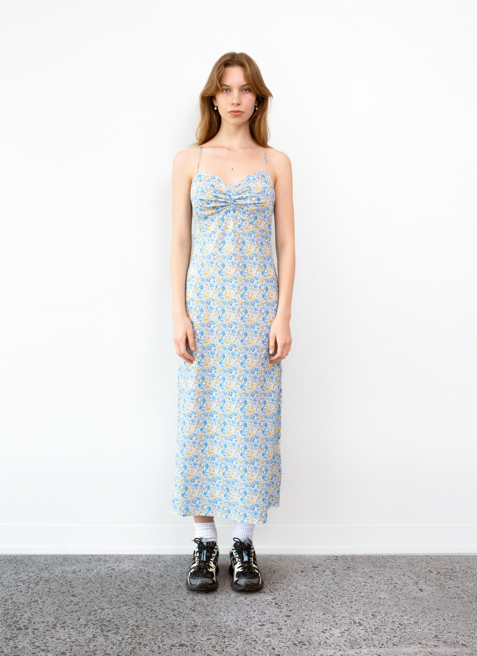 Philomena Dress - Blue Poppies