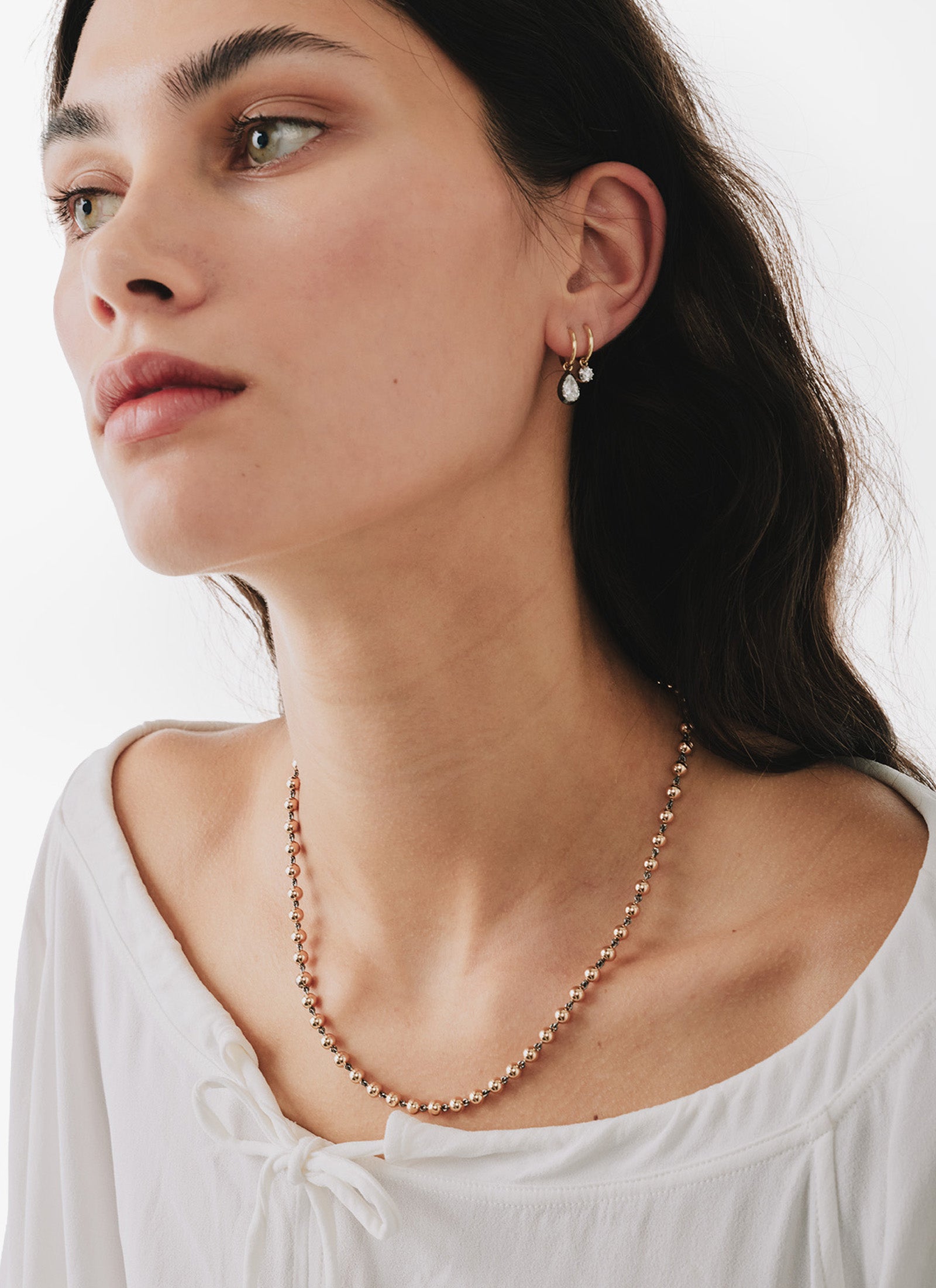 Ball n Chain - 18" Rose Gold Necklace