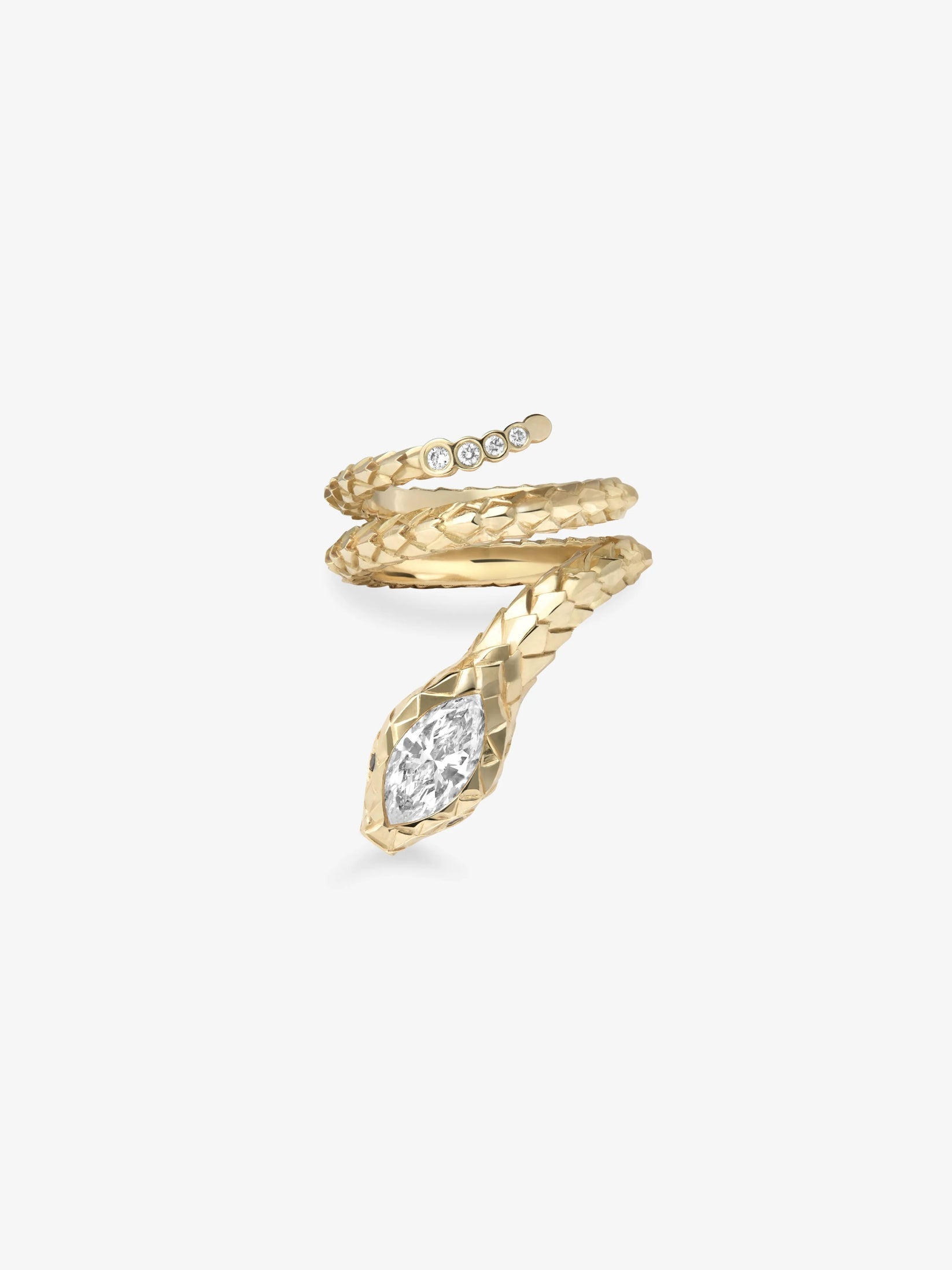 0.90ct Diamond Golden Snake Ring