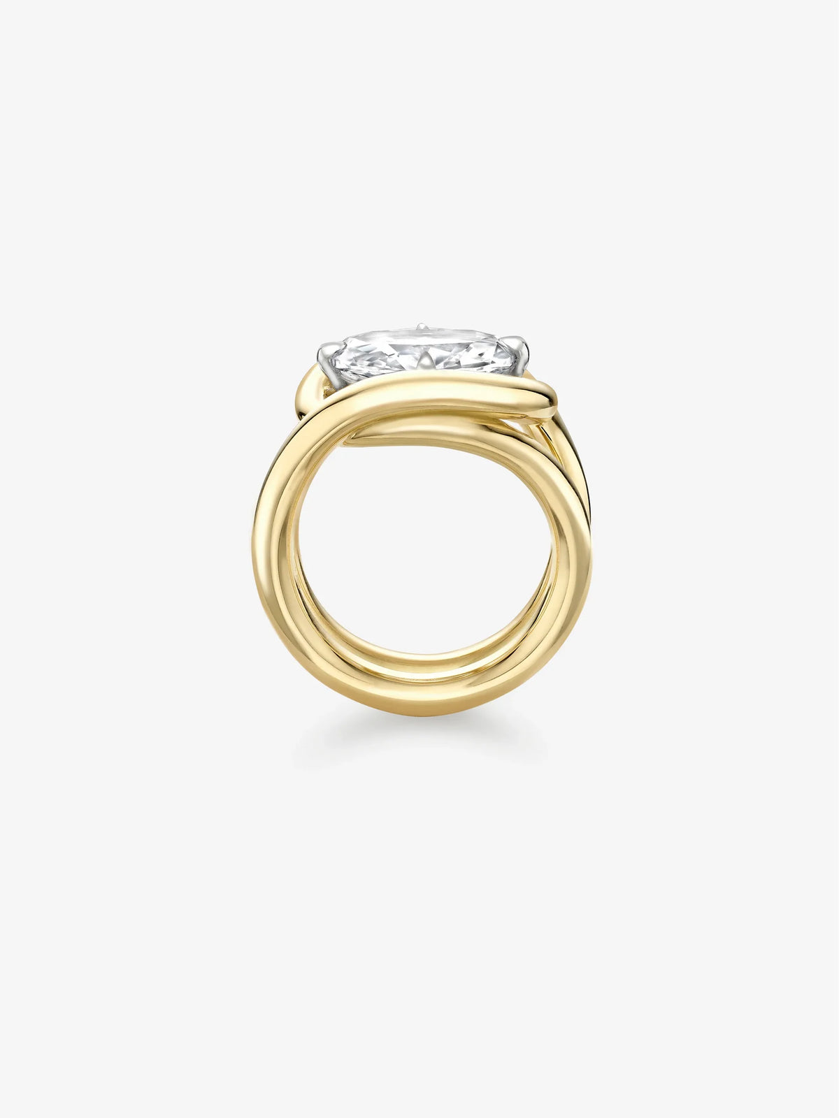 Ring - 3.01ct Oval-shaped Diamond Twist Ring