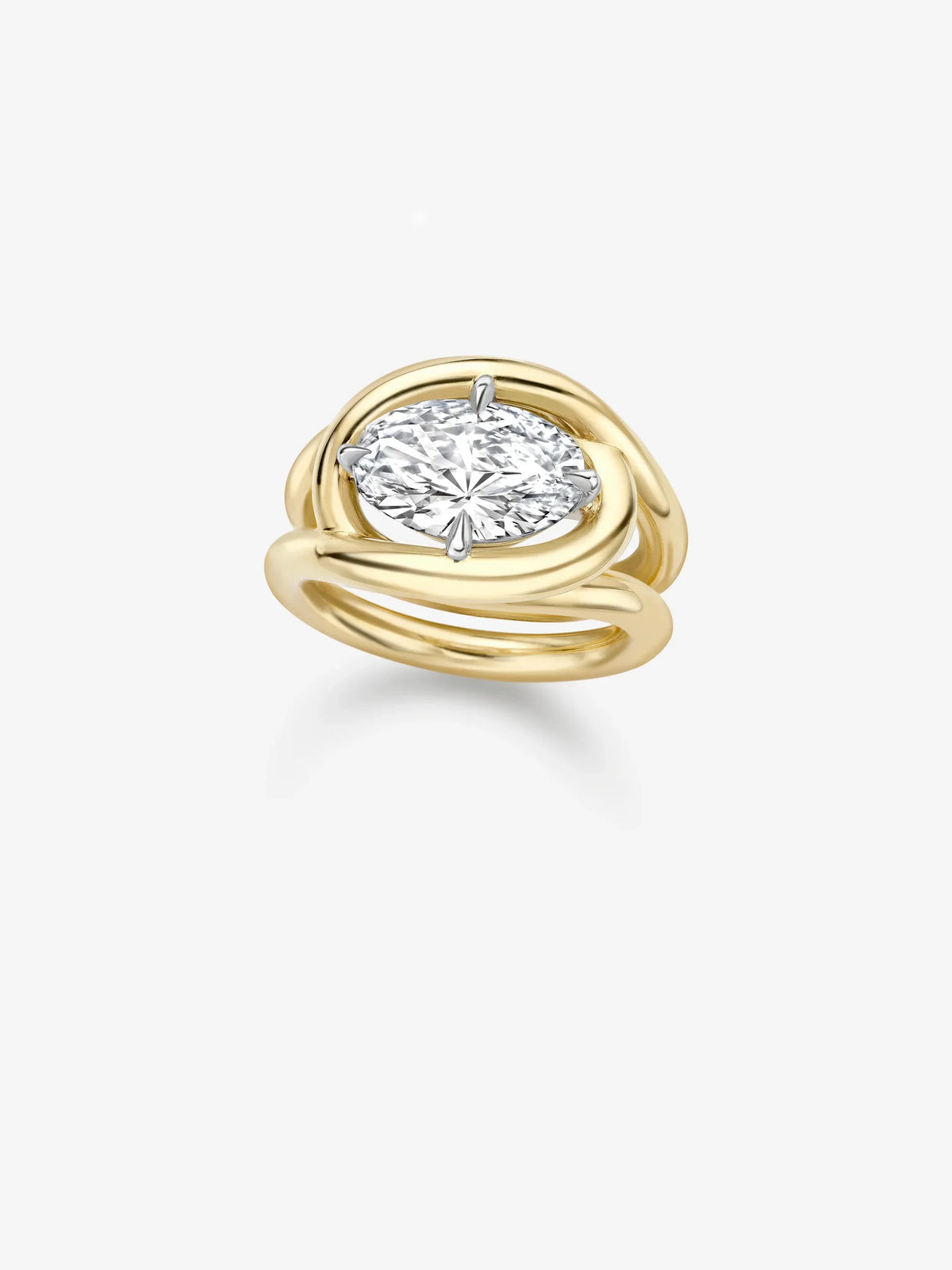 Ring - 3.01ct Oval-shaped Diamond Twist Ring