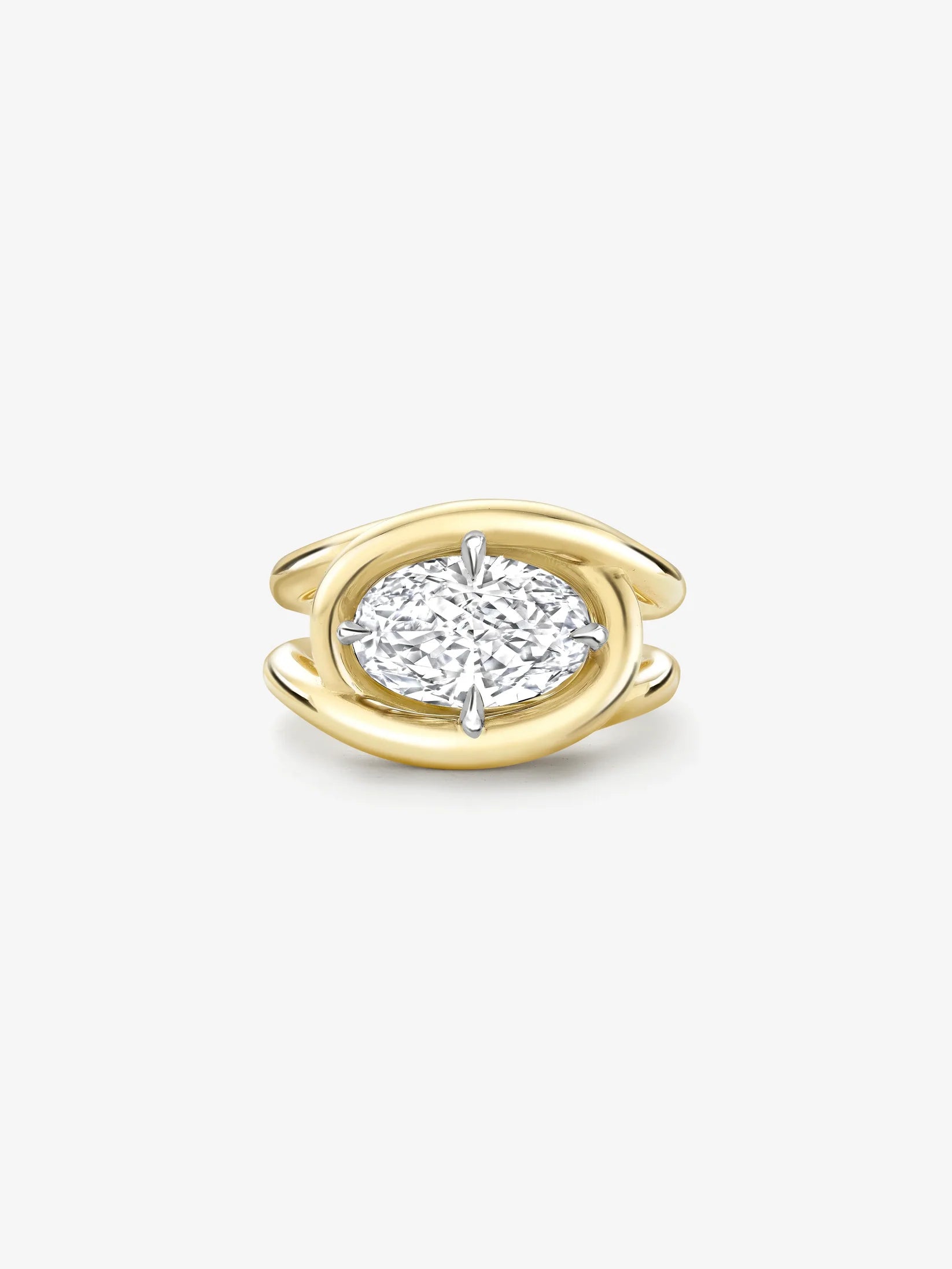 Ring - 3.01ct Oval-shaped Diamond Twist Ring