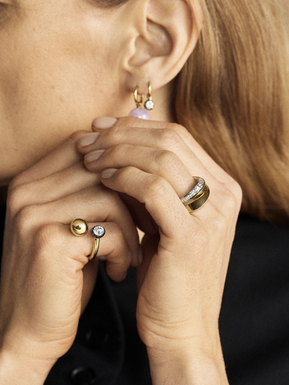 Ring - Yellow Gold Sphere and 0.80ct Diamond (M) (Orbit)