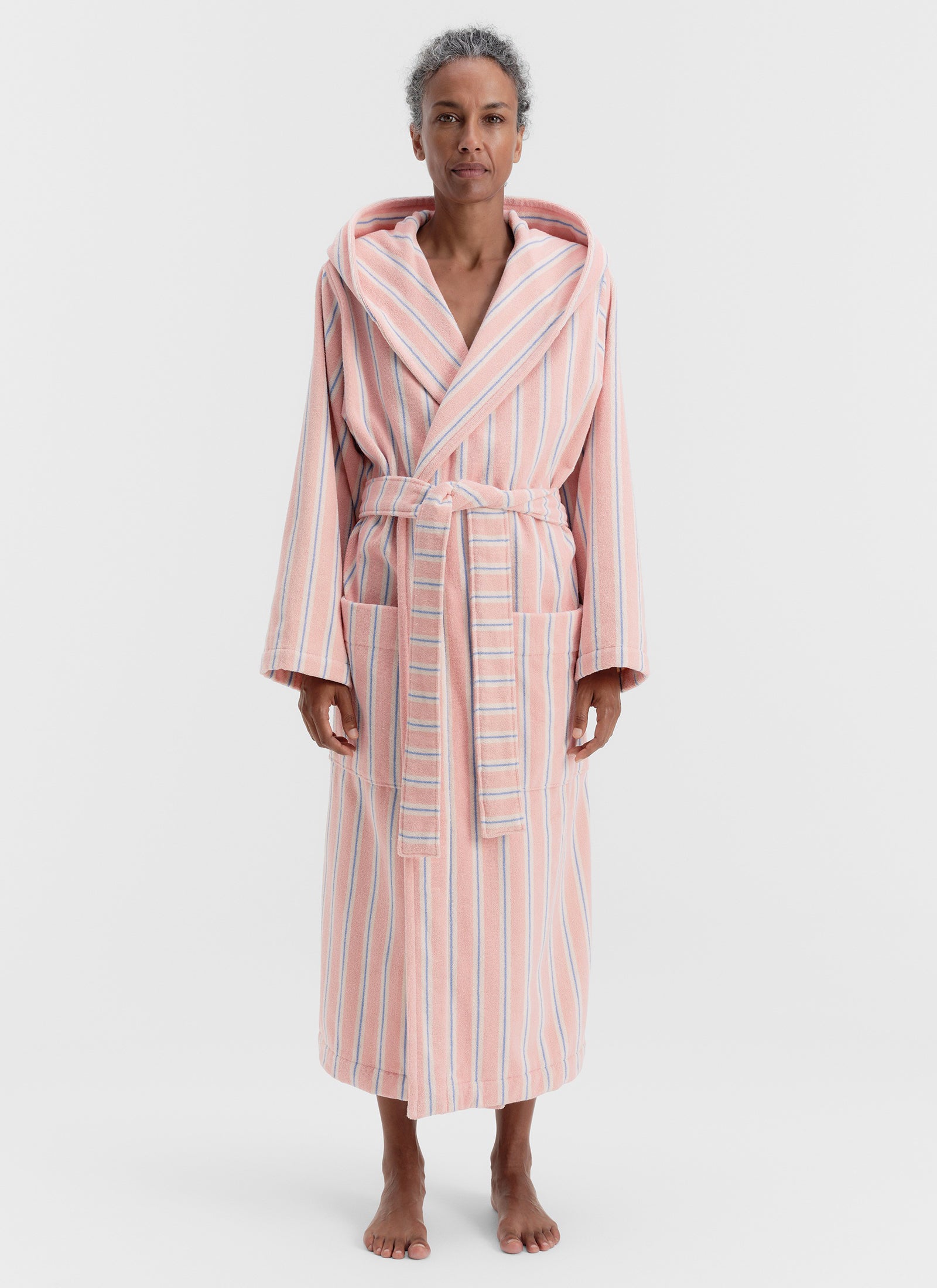 Hooded Bathrobe - Candy Stripes