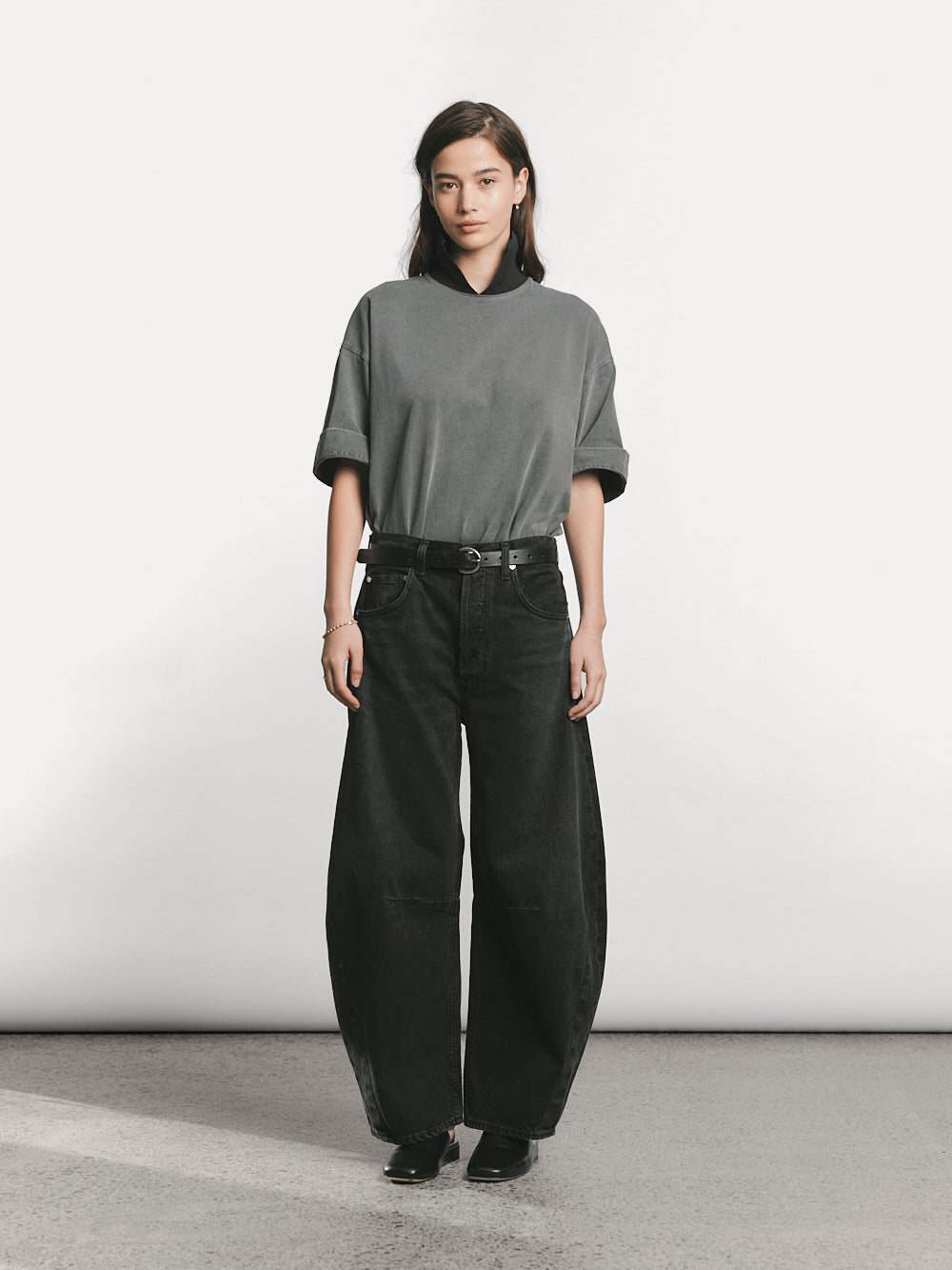 Horseshoe Jean in Andreas (Washed Black w Stitched Hem)