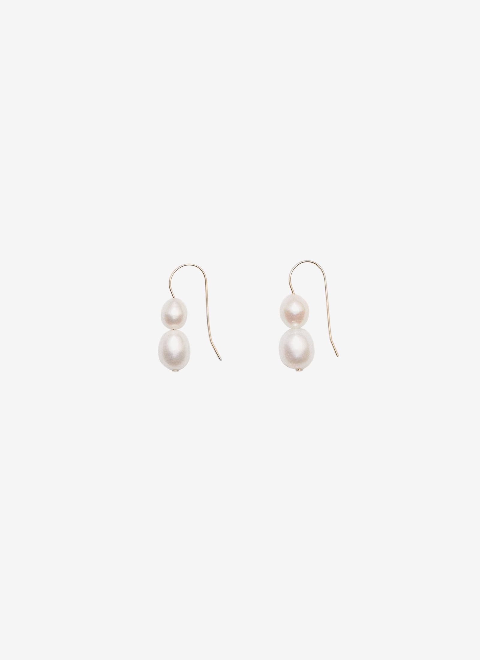 Double Pearl Earrings - Gold
