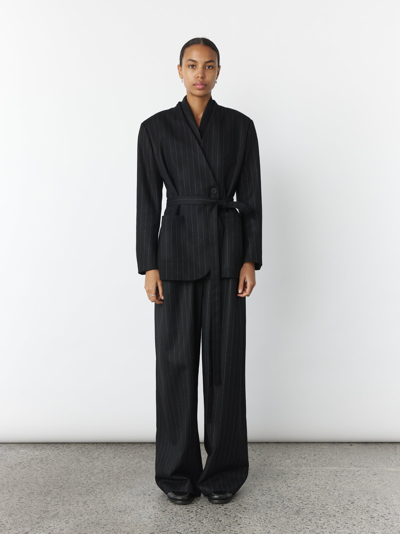 Jude Blazer - Black Pinstripe