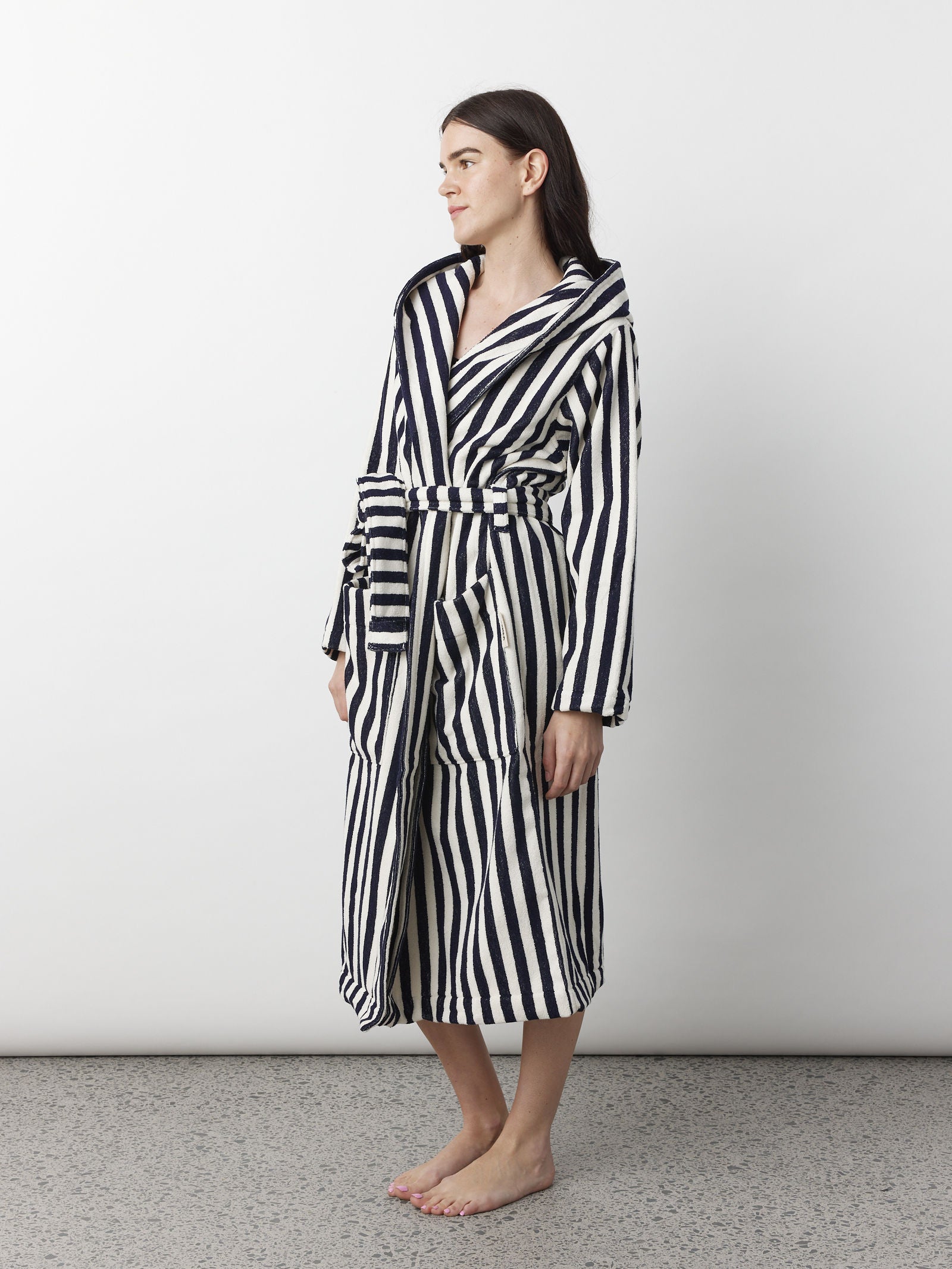 Hooded Bathrobe - Humbug Stripes