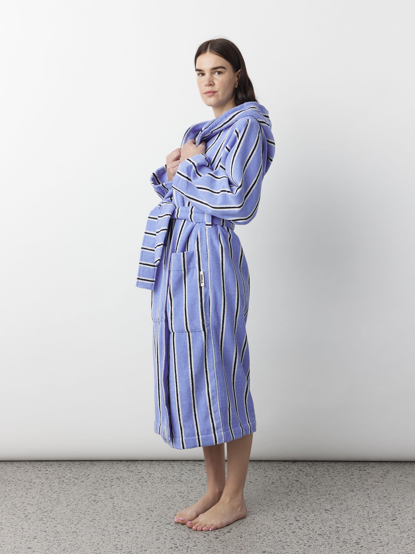 Hooded Bathrobe - Bassett Stripes